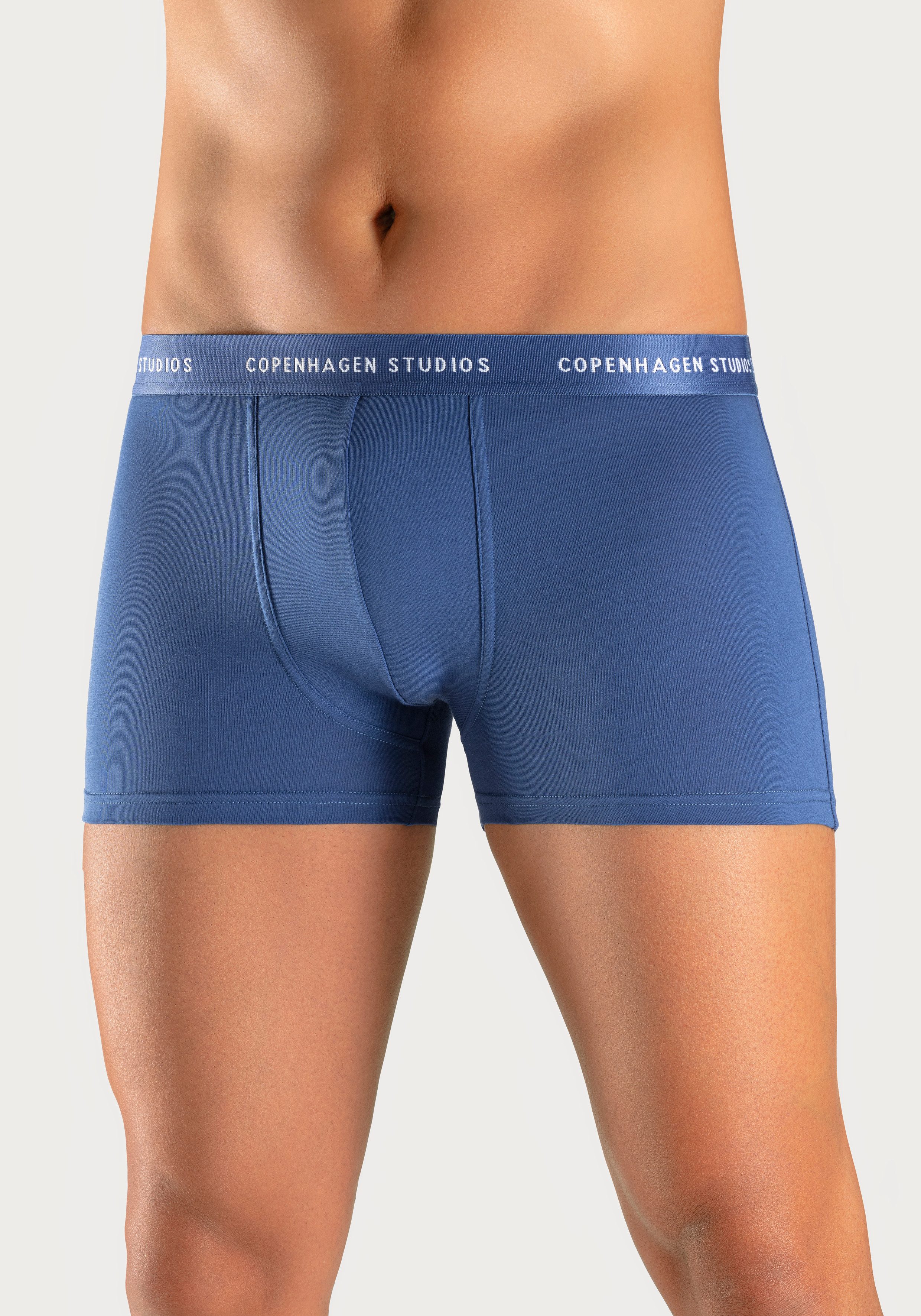 Copenhagen Studios Boxershort voor heren met gekleurde logo-tailleband (3 stuks) heren maat M blauw
