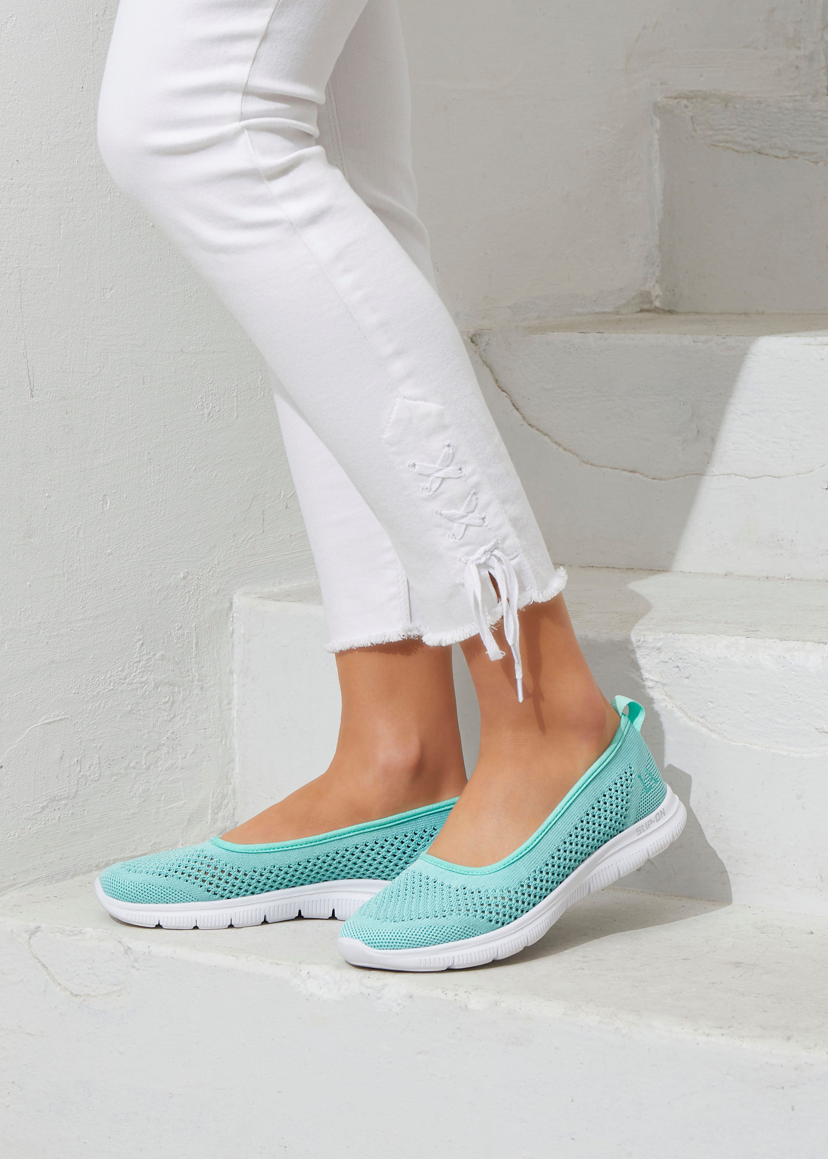 Lascana Sneaker-ballerina’s ultralichte slipper, slip-on sneaker, vrijetijdsschoen vegan
