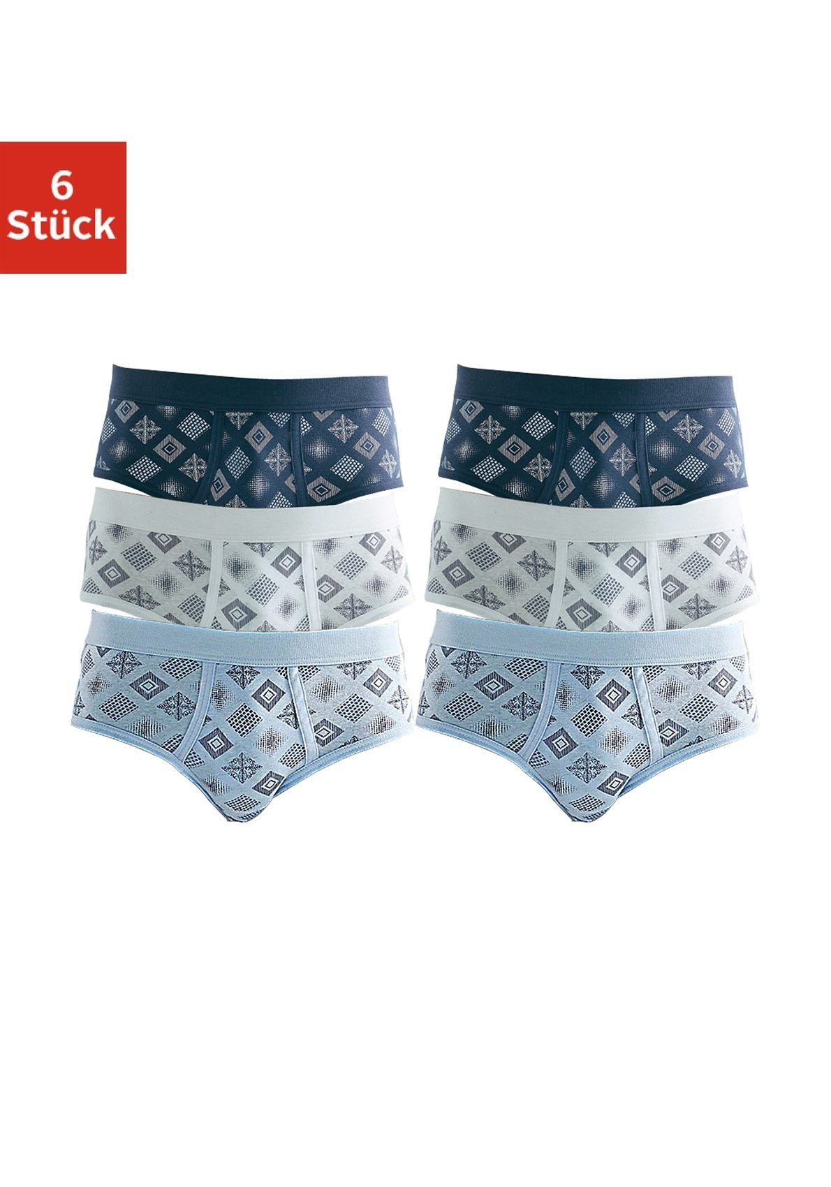 Clipper Slip met gulp, mooie fijnribkwaliteit van puur katoen (set, 6 stuks)