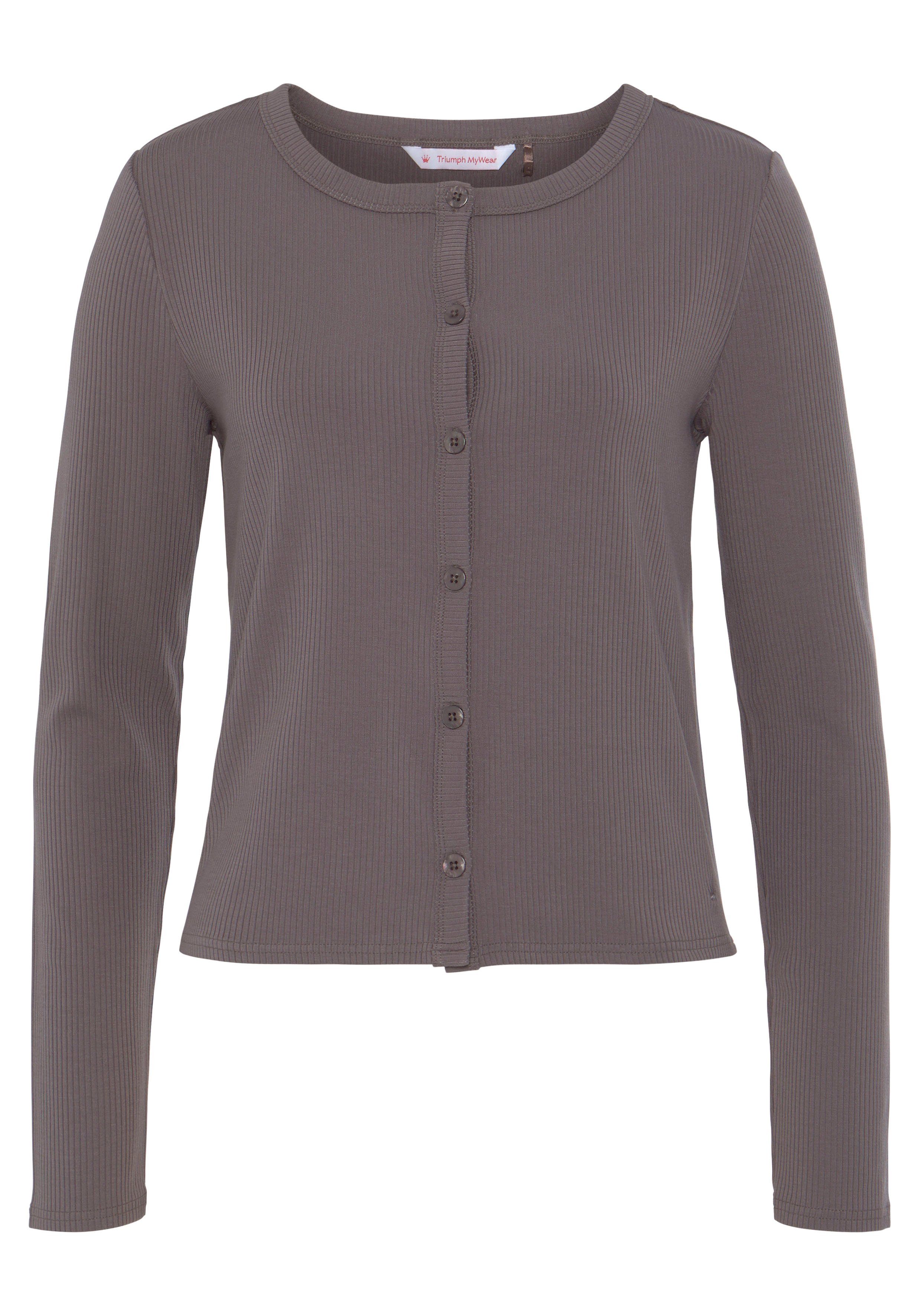 Triumph Cardigan Natural Spotlight Rib Cardigan ademend en temperatuurregulerend