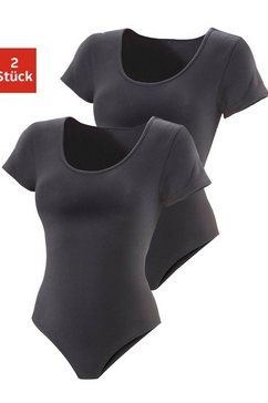 vivance t-shirt-body in katoen-stretchkwaliteit (set van 2) zwart