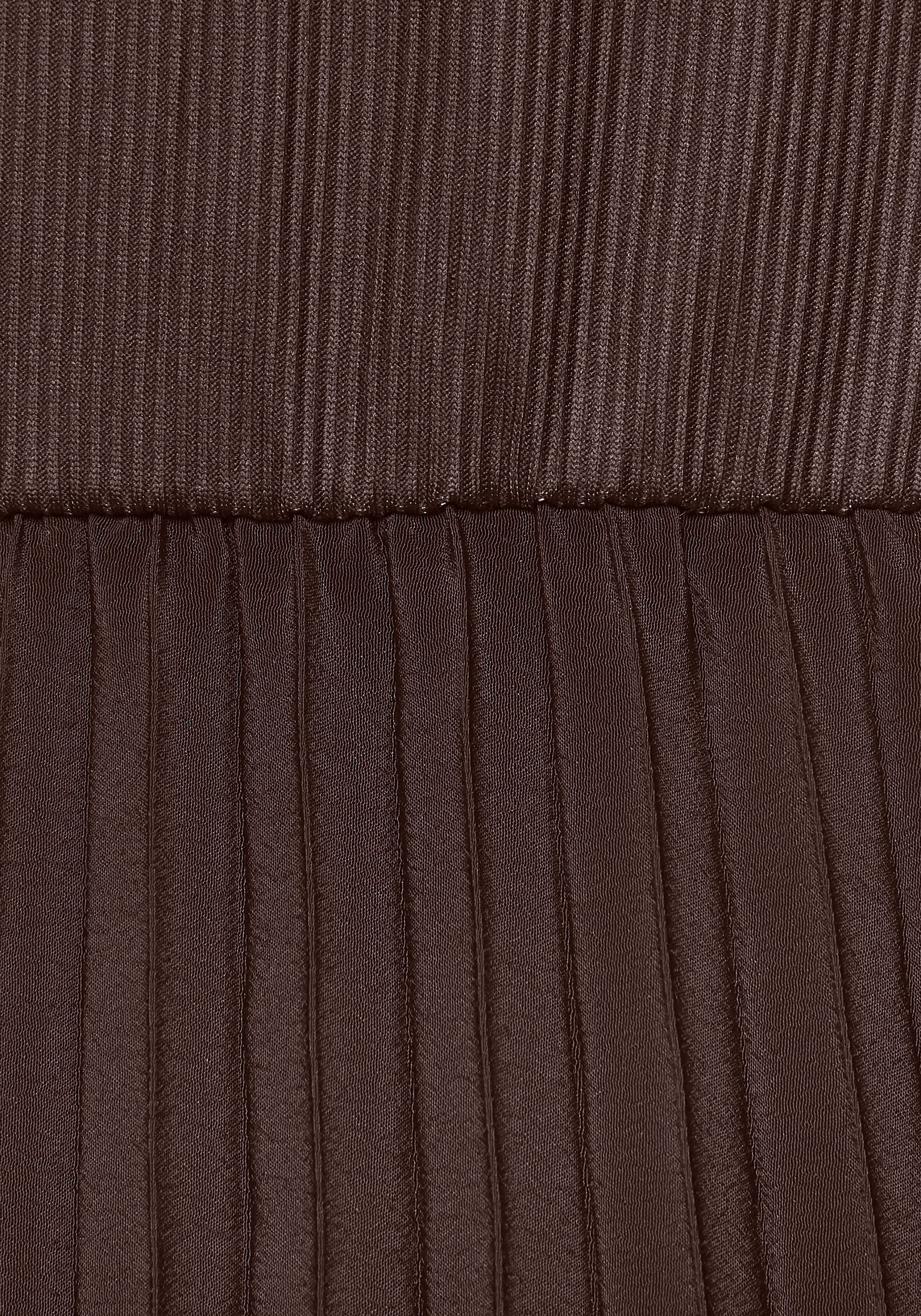 Lascana Midi-jurk met plissé rokdeel, basic, modieus