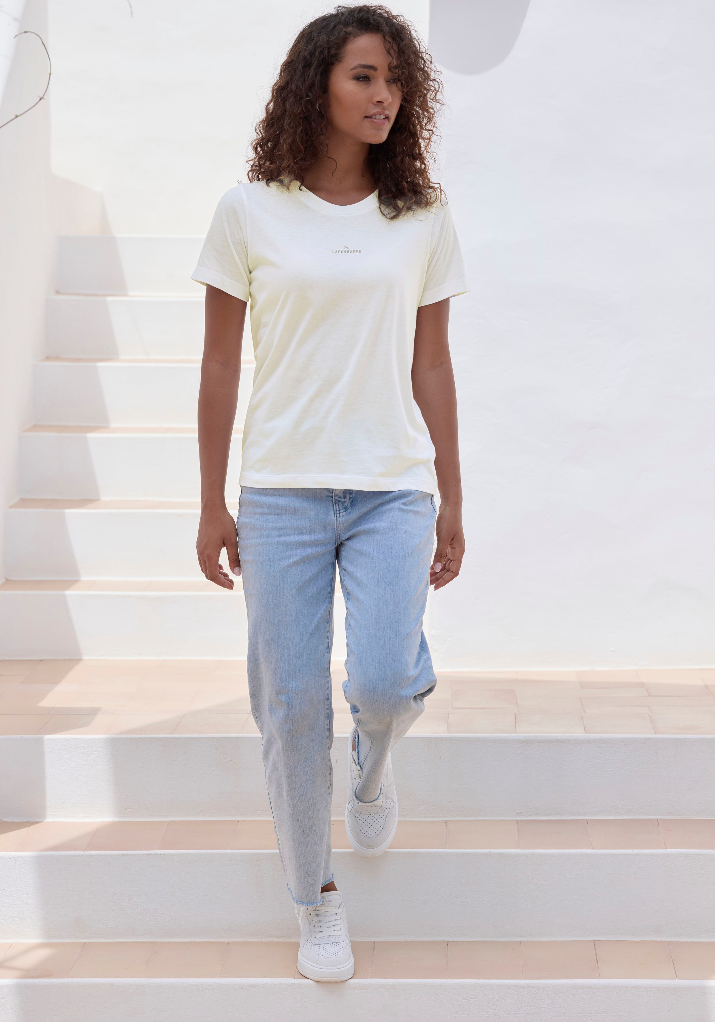 Copenhagen Studios T-shirt Met subtiele logoprint vooraan van zachte jersey kwaliteit met biologische katoen