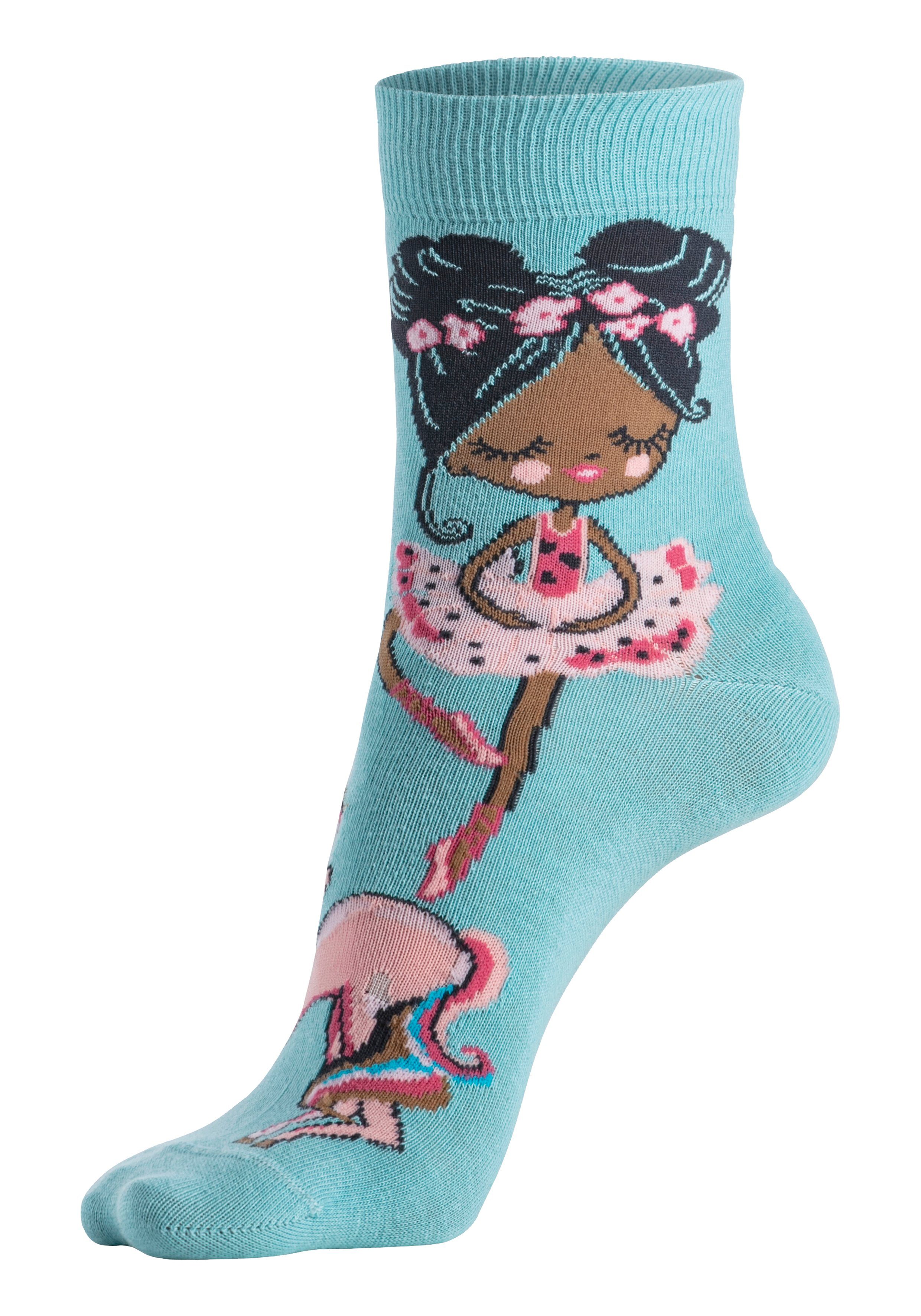 H.I.S Vrijetijdssokken met balletmotieven (set, 5 paar)