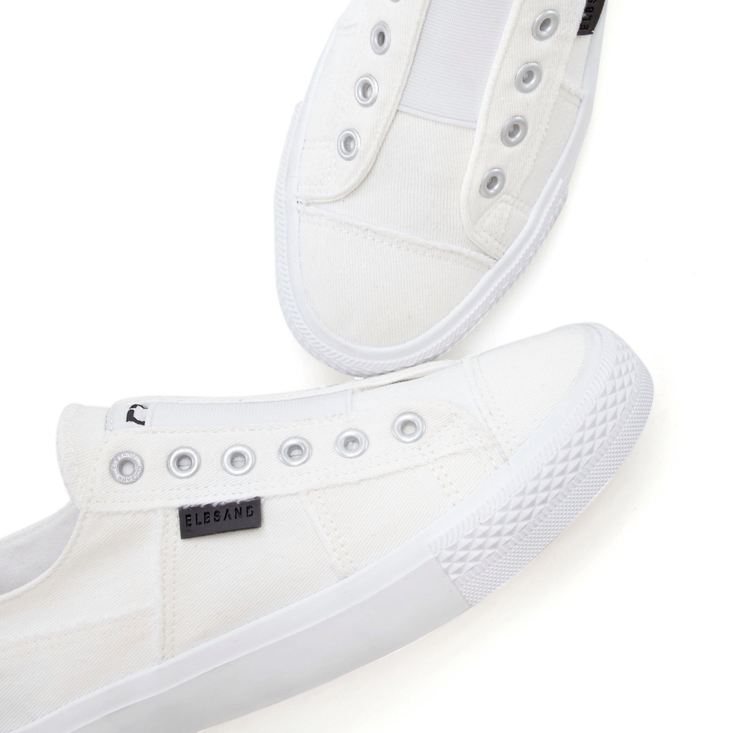 Elbsand Slip-on sneakers uit textiel, comfortabele elastische inzet, lage schoen, casual schoen, slipper