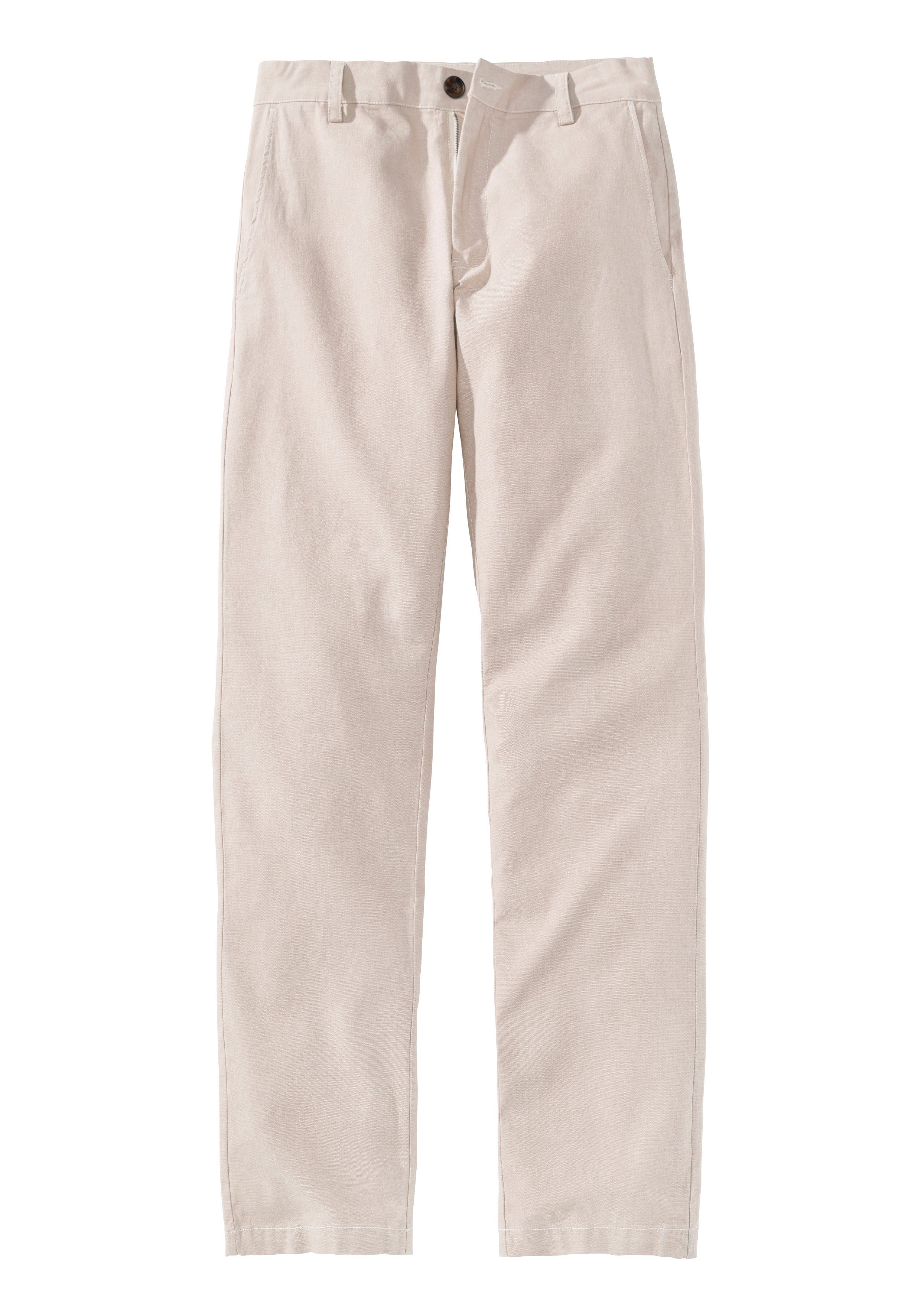 John Devin Chino Regular-fit, lange Oxford broek heren maat 32 beige
