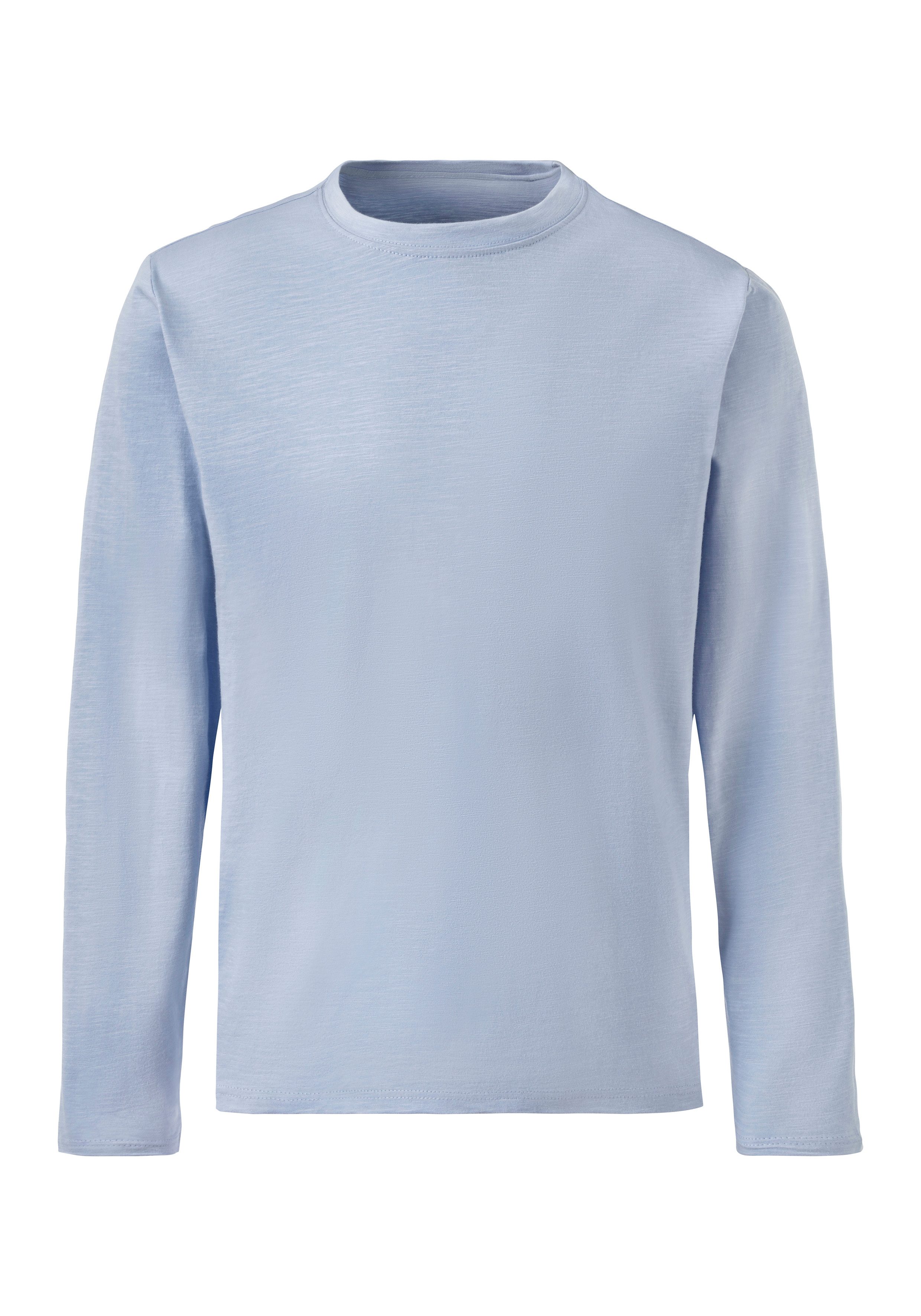 John Devin Shirt met lange mouwen Met structuur , longsleeve in hoogwaardige slub-garen kwaliteit (2-delig, Set van 2)