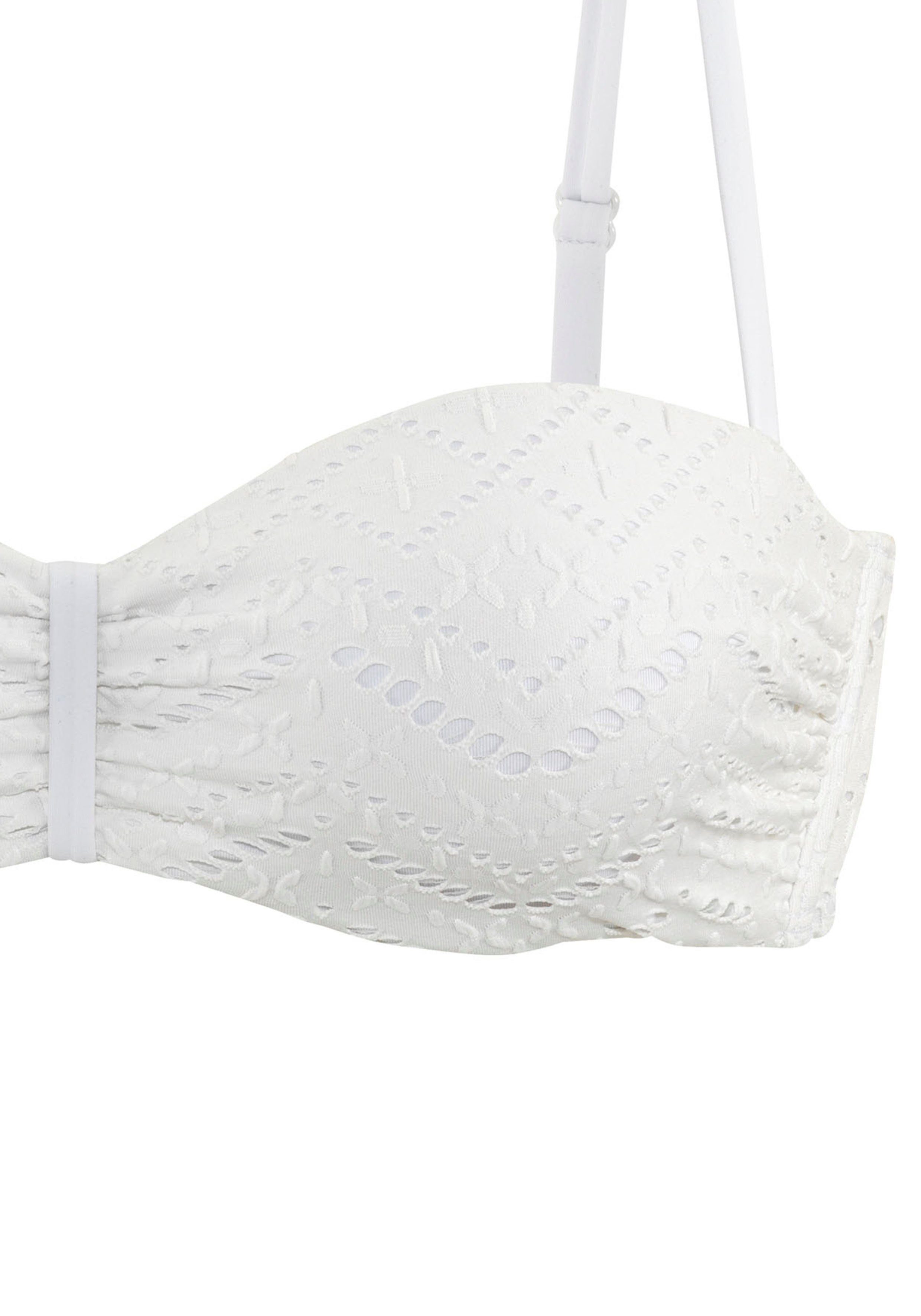 Lascana Beugelbandeau bikinitop Omara met broderie anglaise