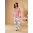 arizona pyjama met ruitpatroon roze