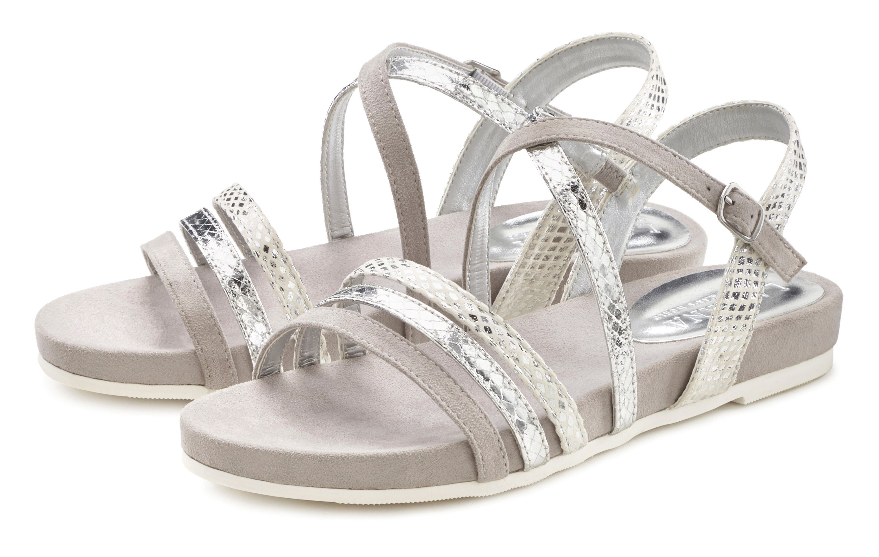 Lascana Sandalen met metallic-look