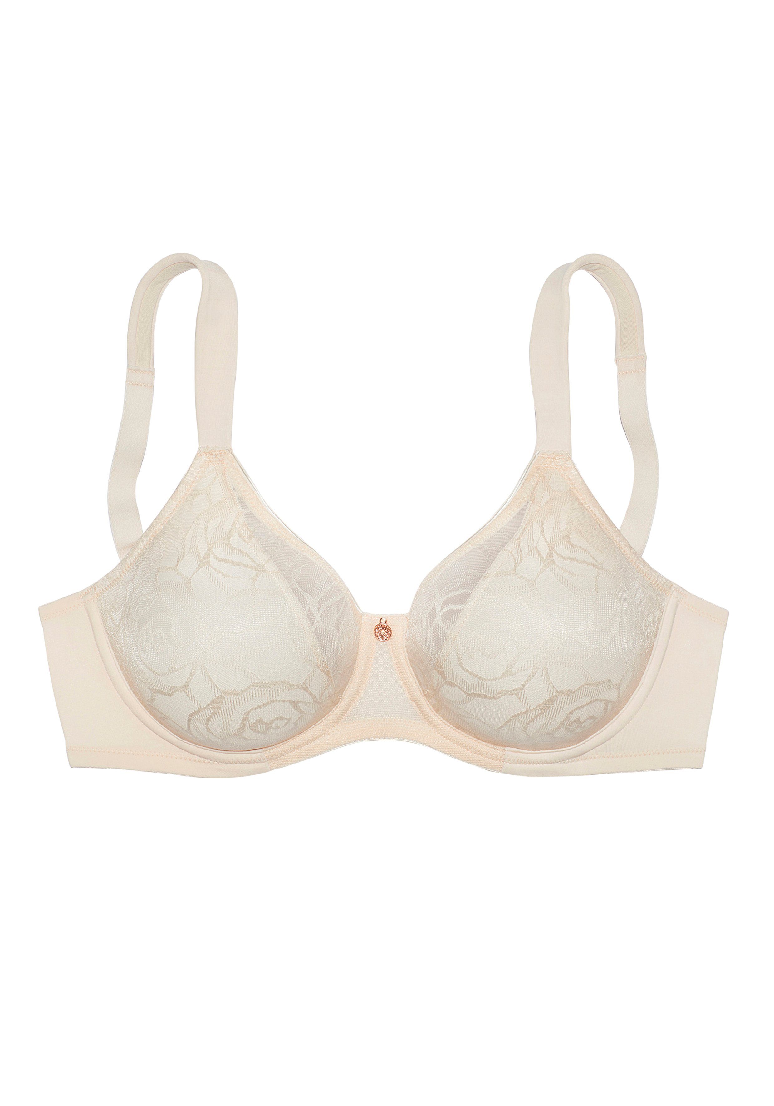 Nuance Minimizer-bh met beugels en licht gewatteerde schouderbandjes beugel bh's maat 95 D beige