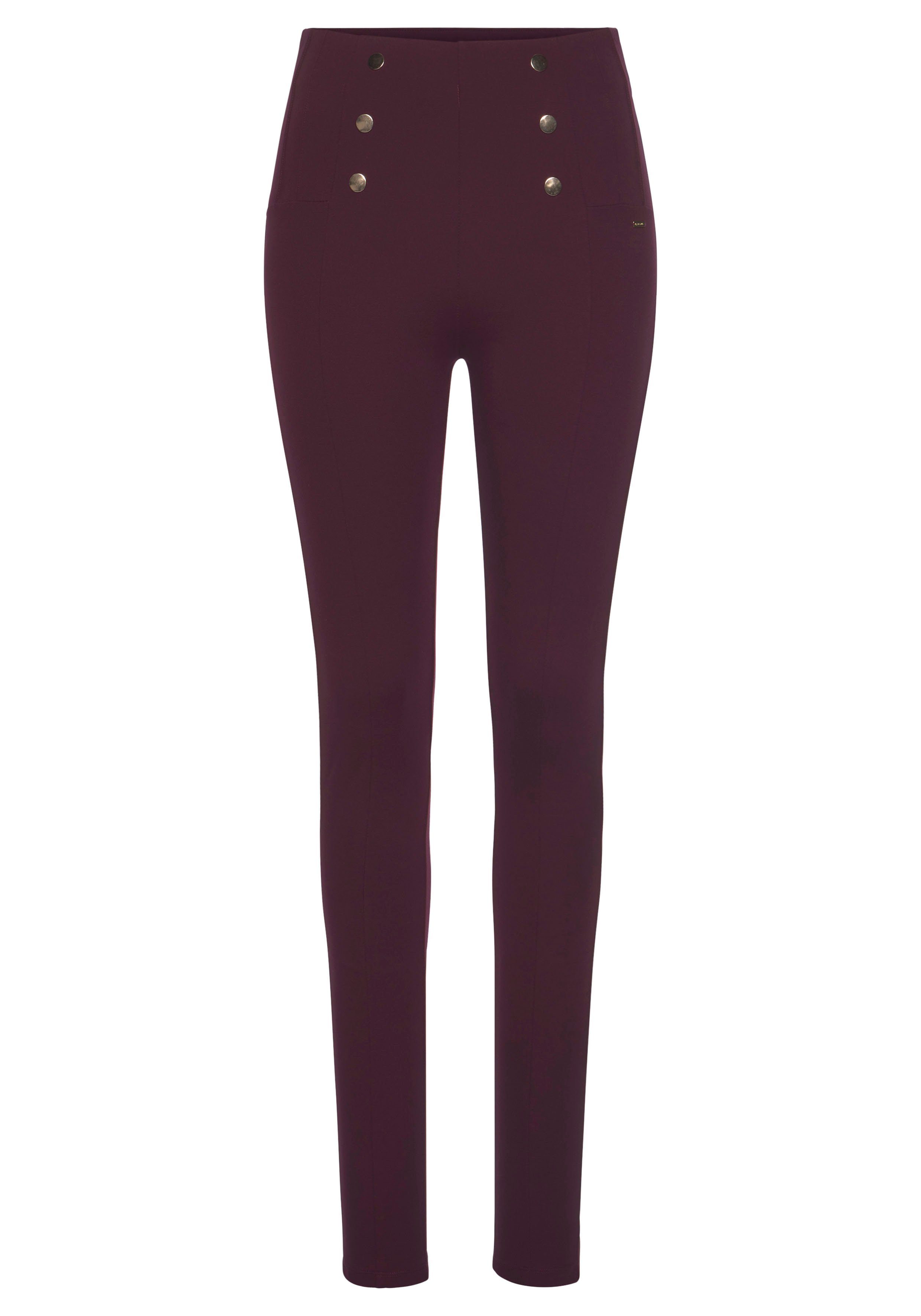 Lascana Highwaist legging met decoratieve knopen