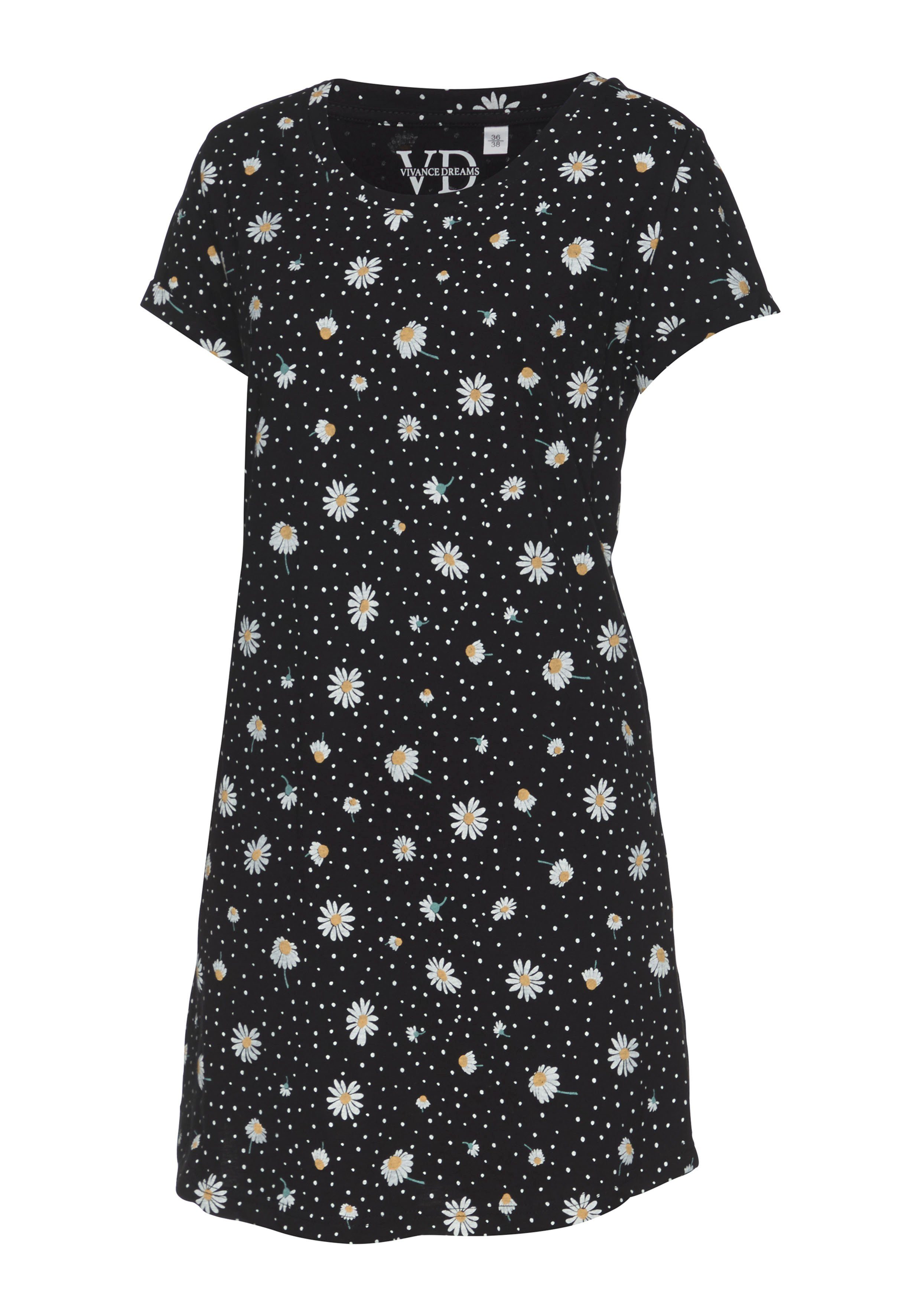 Vivance Dreams Nachthemd met madeliefje-print
