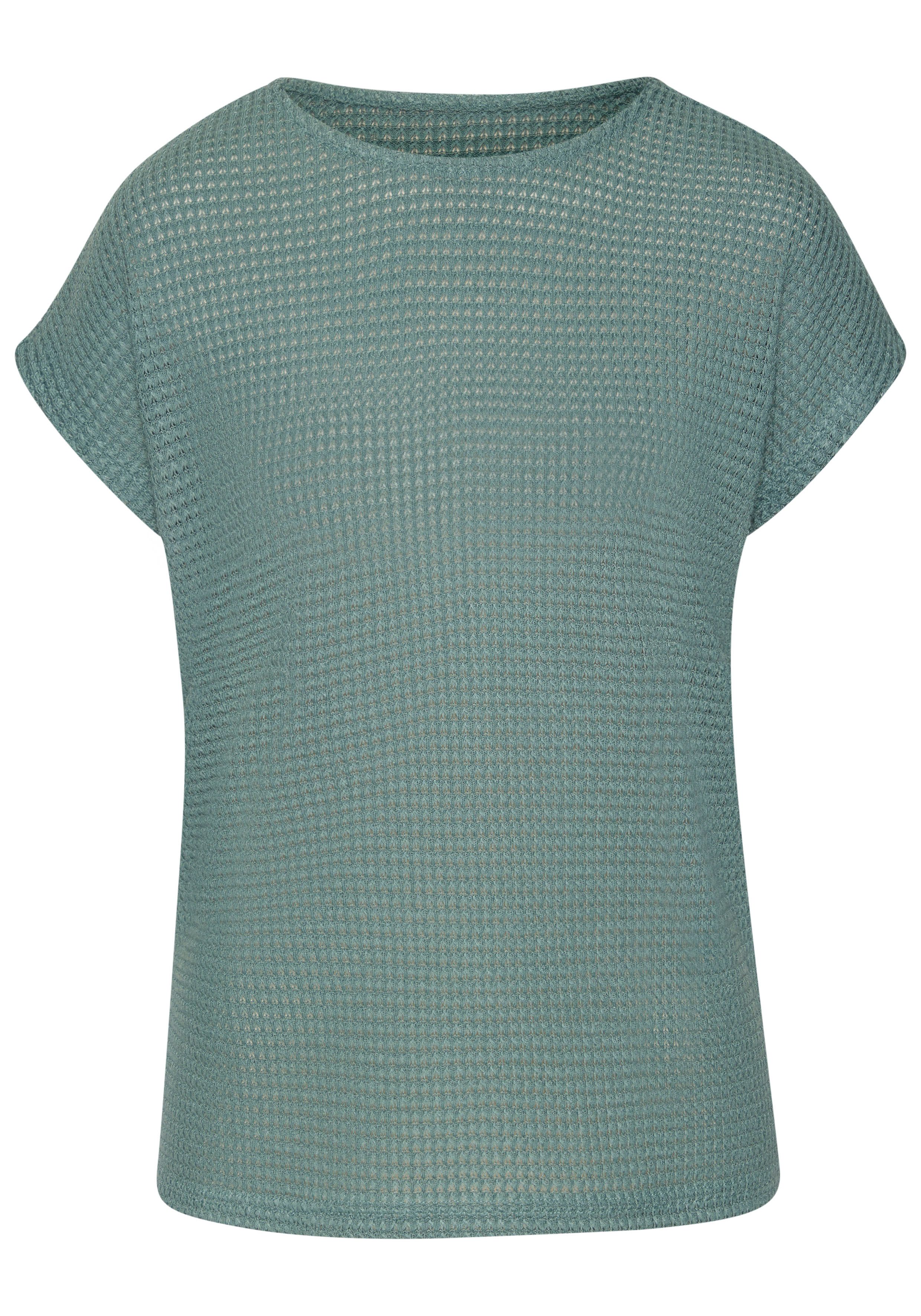 Vivance Shirt met korte mouwen Met modieuze wafelstructuur van kreukvrije breikwaliteit (Set van 2)