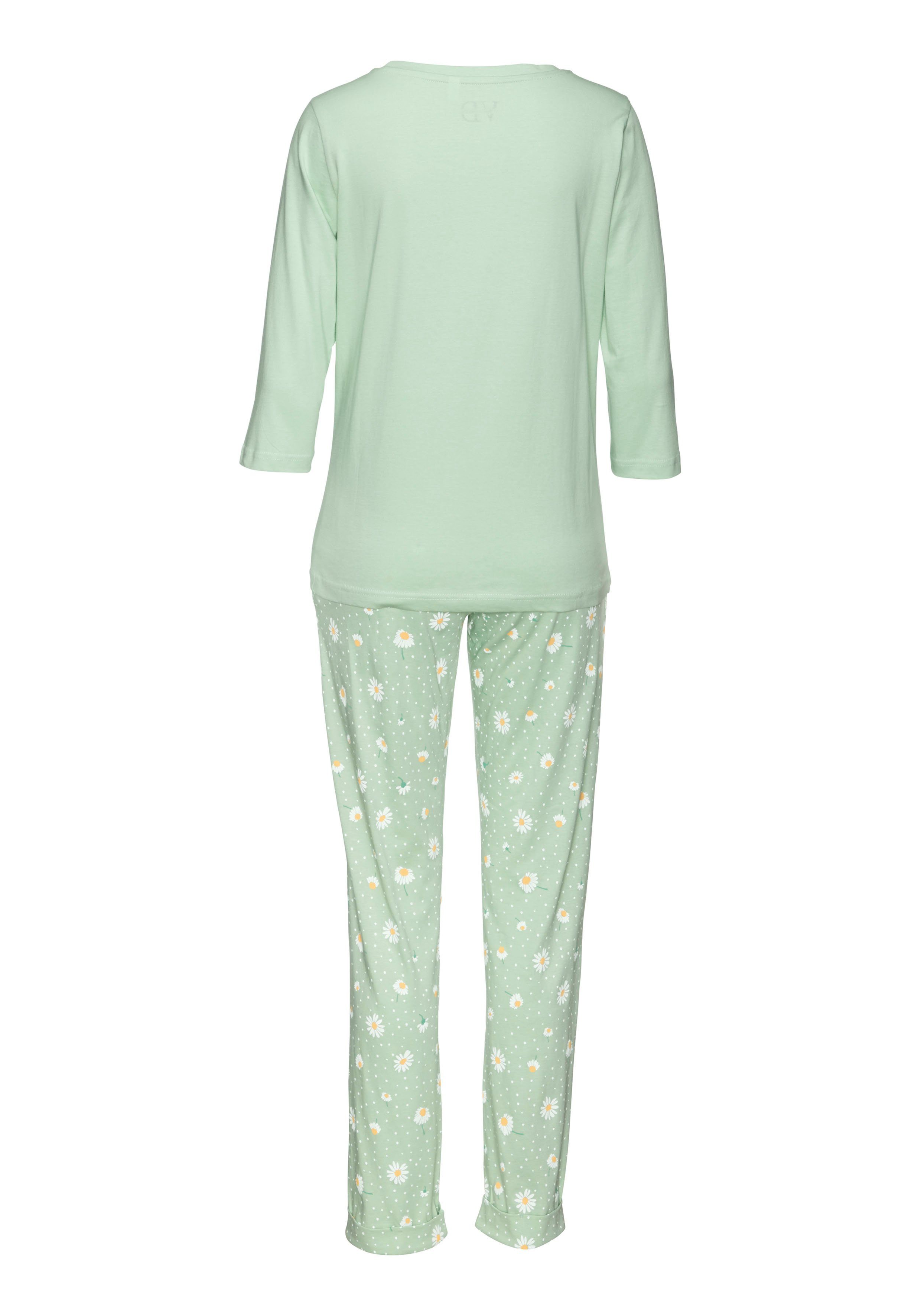Vivance Dreams Pyjama met madeliefje-print (2-delig, 1 stuk)