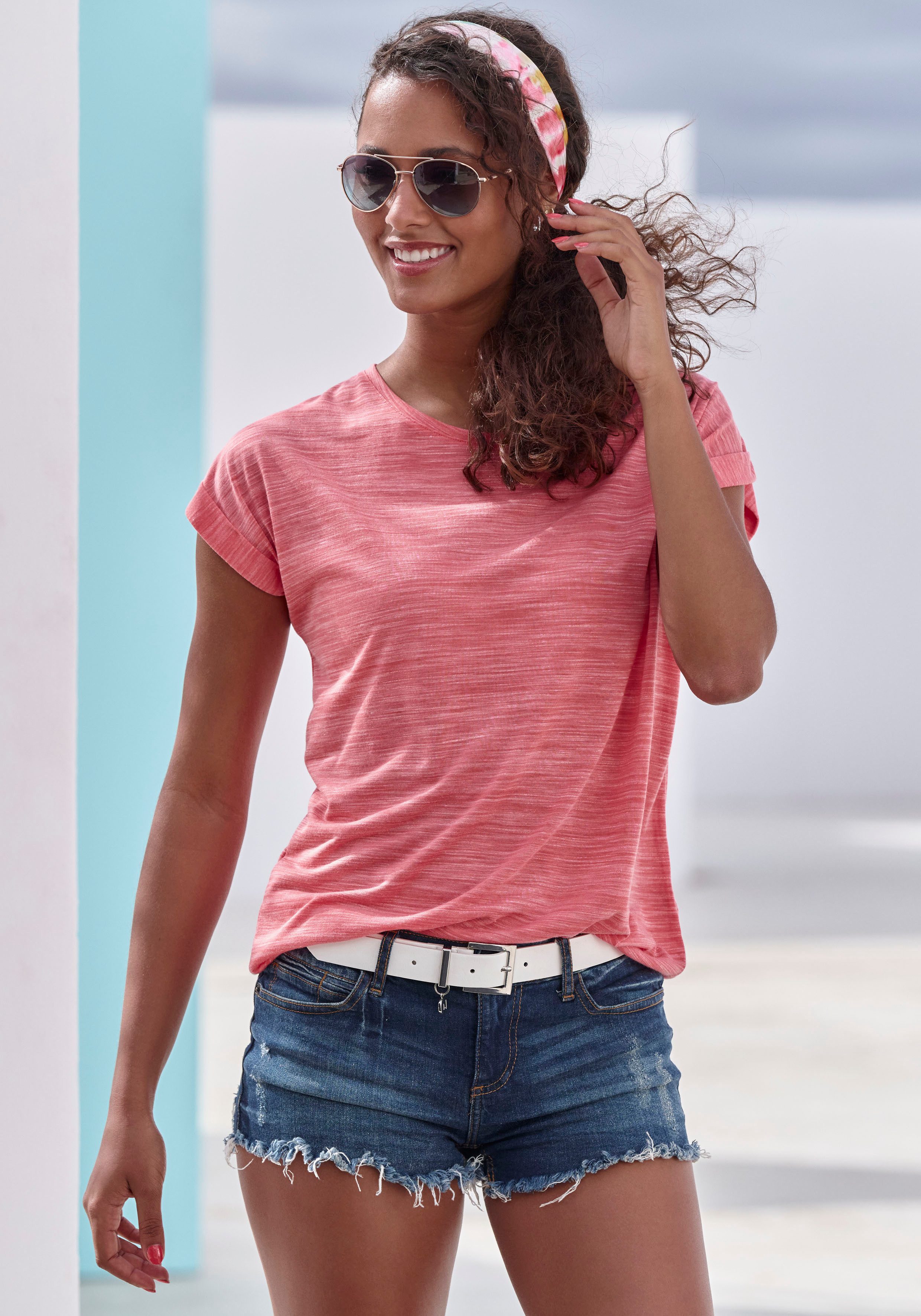 Beachtime Shirt met korte mouwen Met structuureffect in een gemakkelijk te onderhouden kwaliteit (Set van 2)