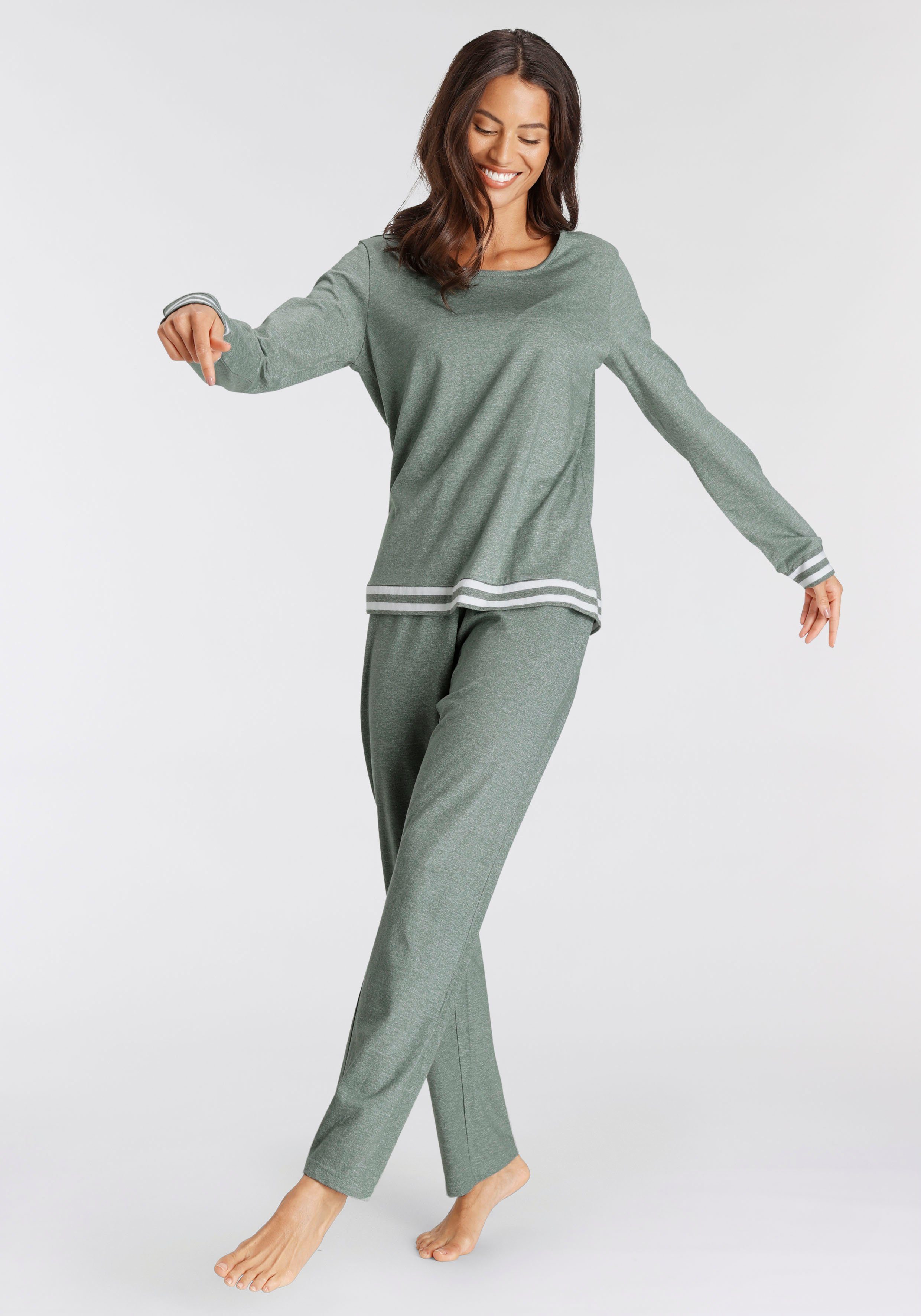 Vivance Dreams Pyjama met gestreepte boorden (2-delig)