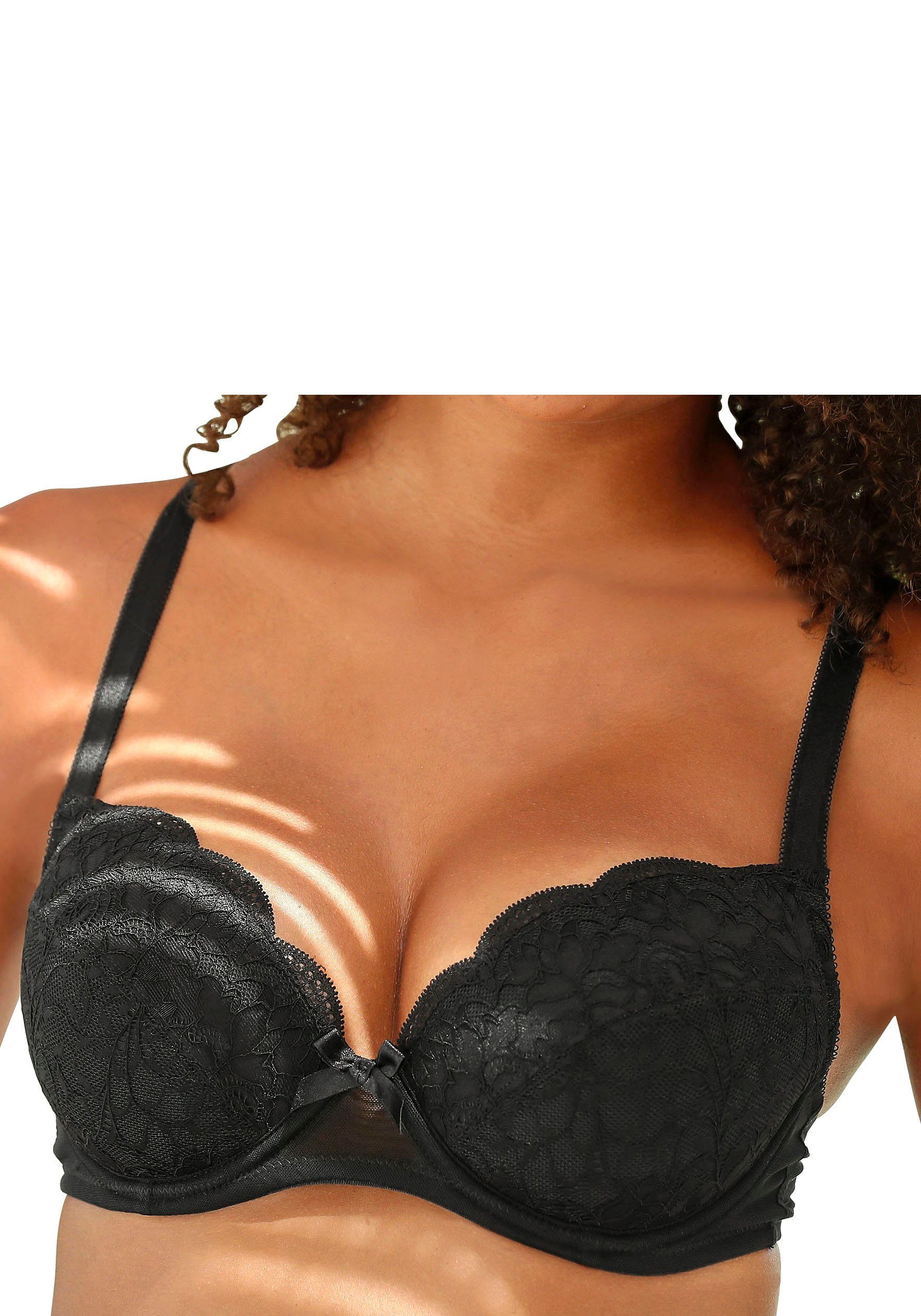 Petite fleur Balconette-bh met leuke kant, dessous (Set van 2)