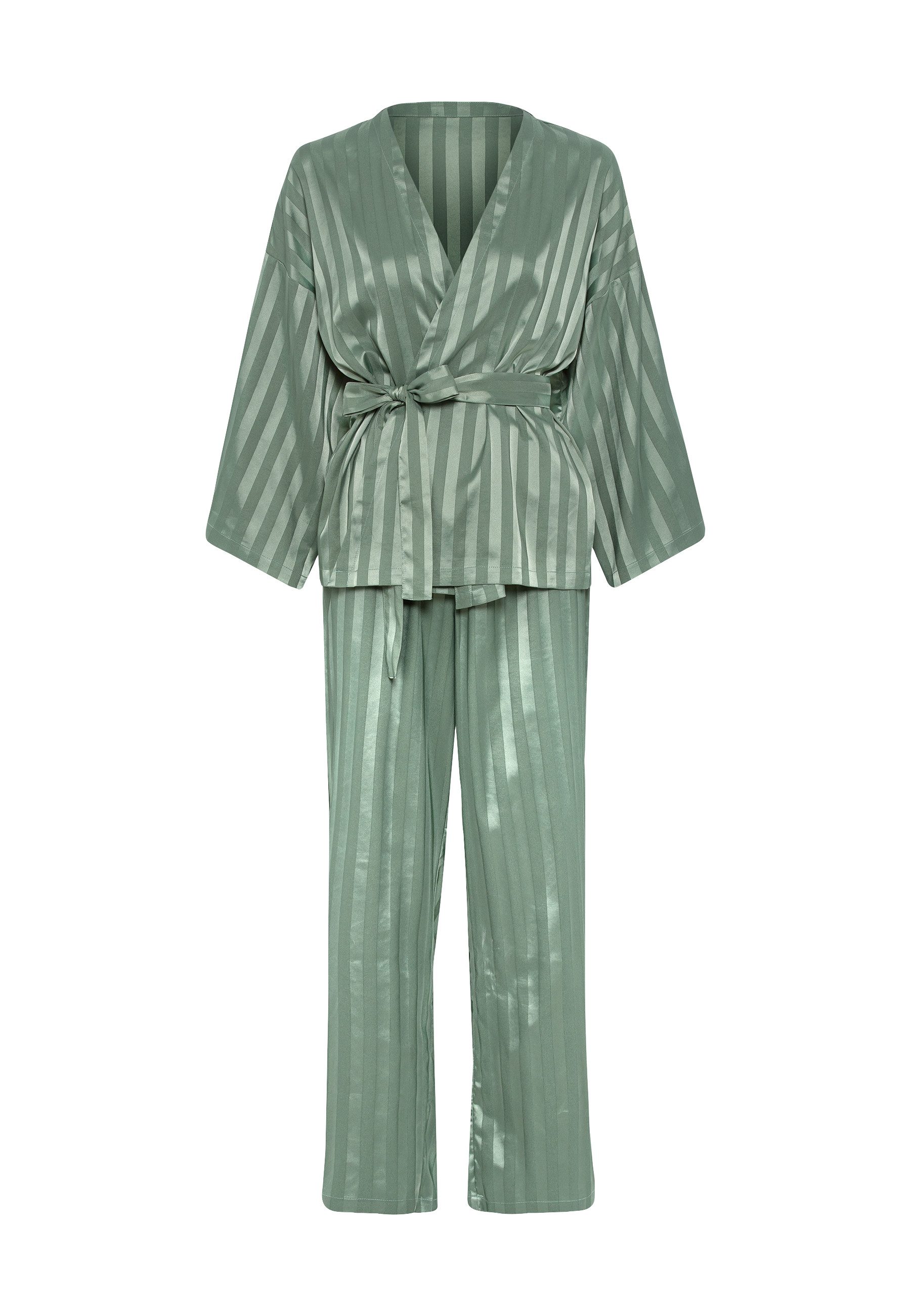 LSCN by LASCANA Pyjama in kimono-stijl (set, 2-delig) pyjama's maat 40 groen