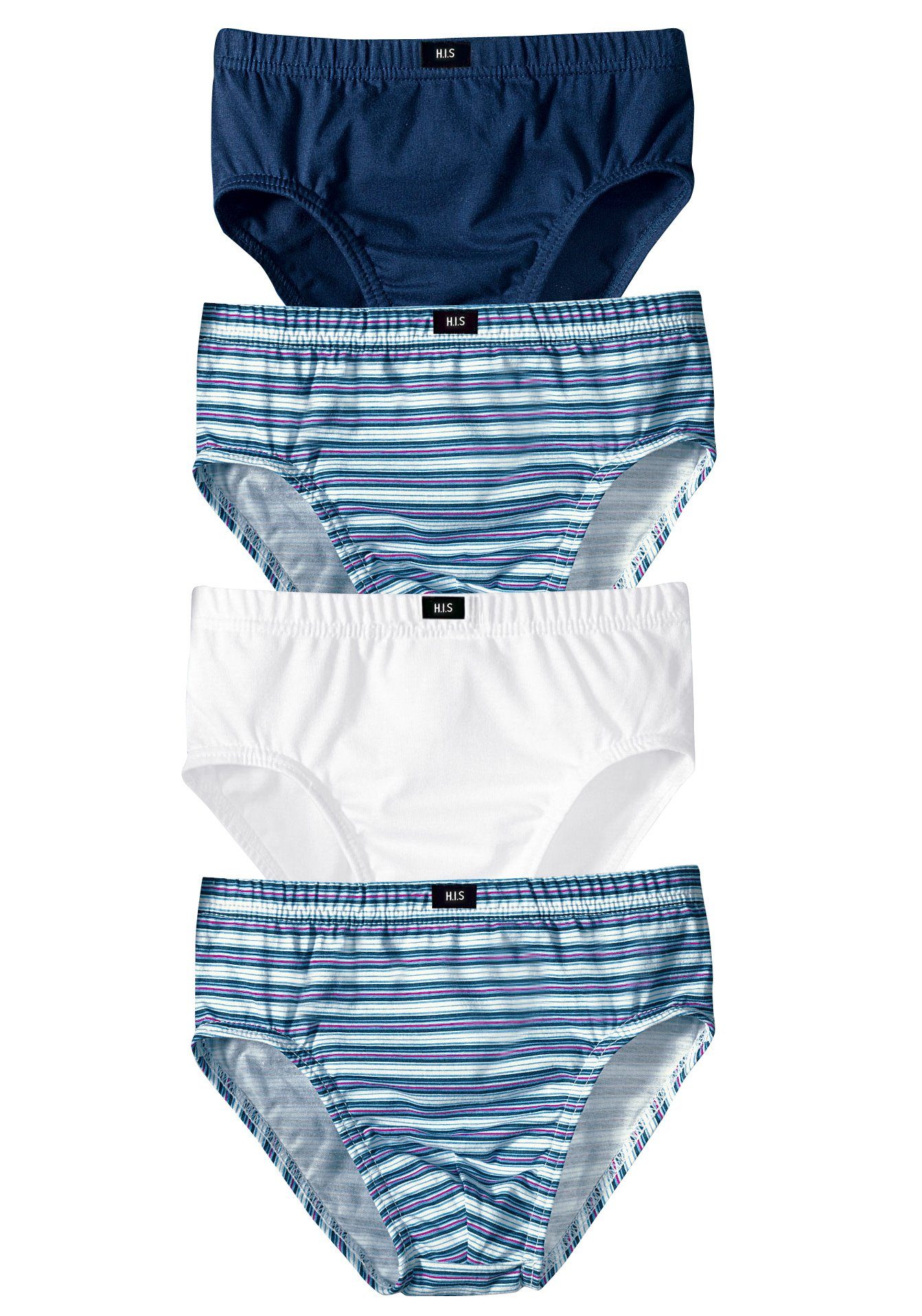 H.I.S Slip coole uni-strepenmix (set, 4 stuks) heren maat 92 blauw