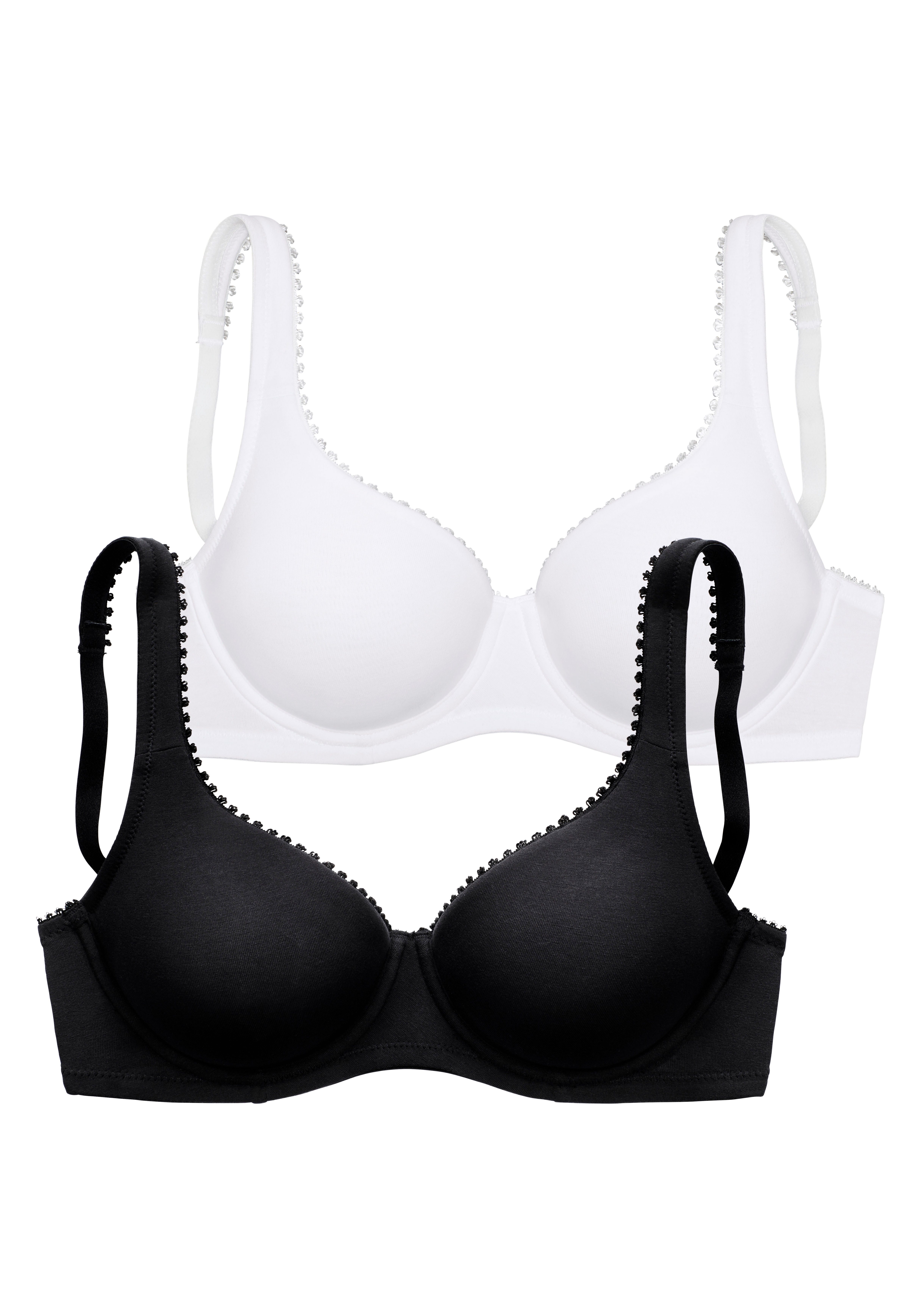 Petite fleur T-shirt-bh met beugel van zachte katoenkwaliteit (Set van 2)