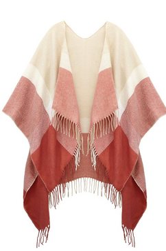 lascana sjaal xxl sjaal, poncho in behaaglijk zachte kwaliteit en met korte franje veganistisch rood