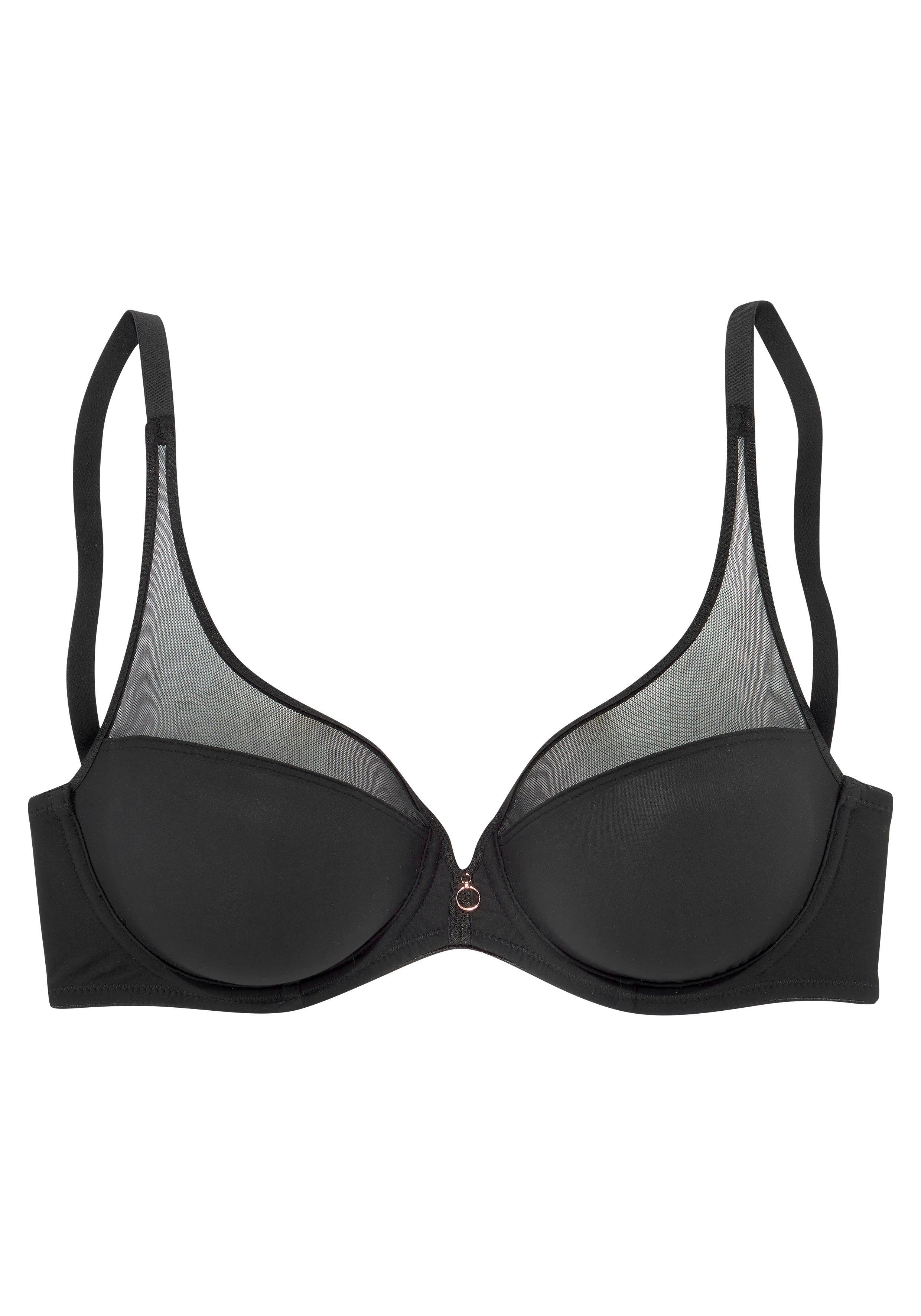 Lascana Beugel-bh in stijlvol transparante look beugel bh's maat 75 B zwart