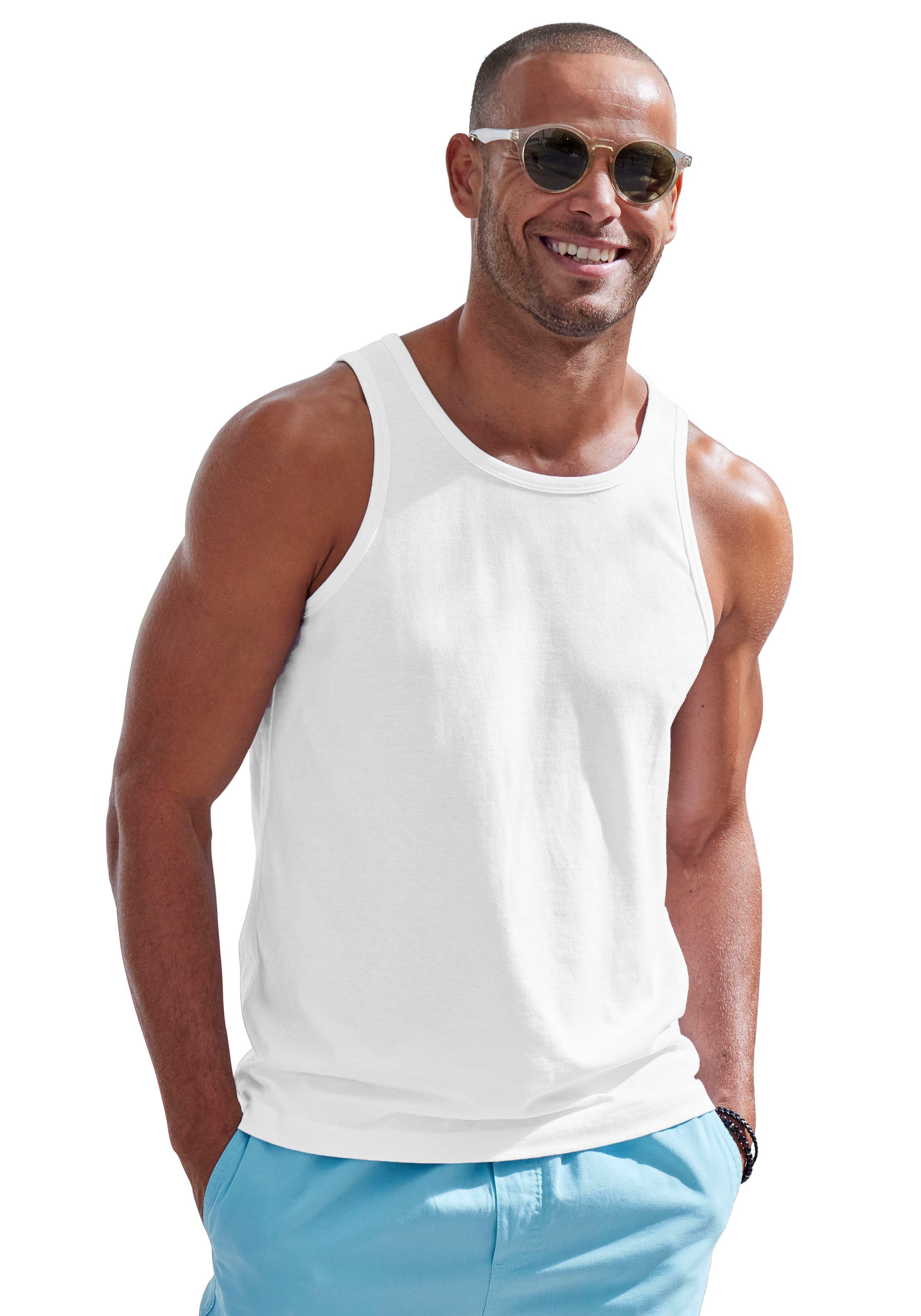 John Devin Tanktop in mooie mêlee-look (set, 2-delig, 2)