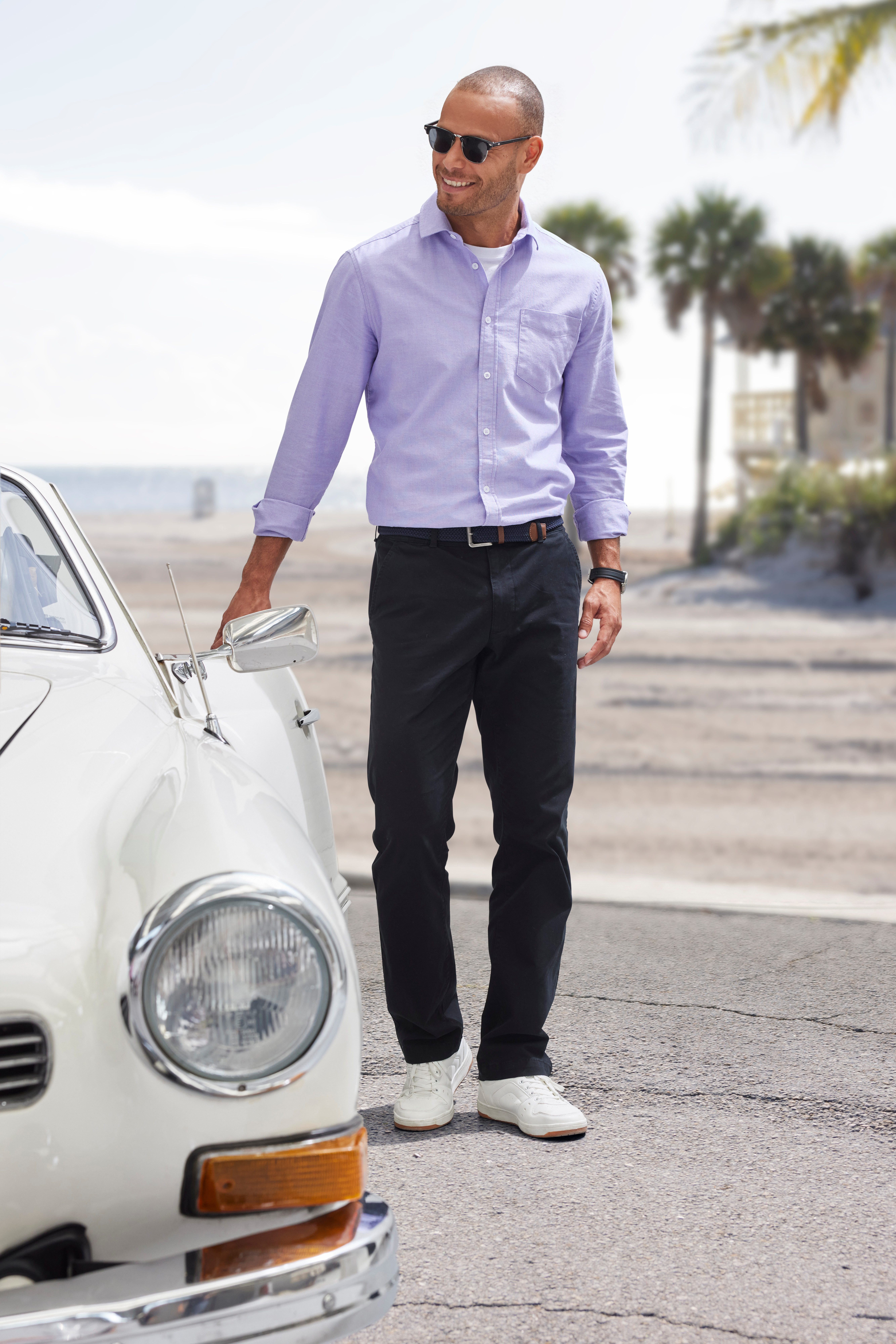 H.I.S Chino Regular fit lange broek, van elastische katoenkwaliteit
