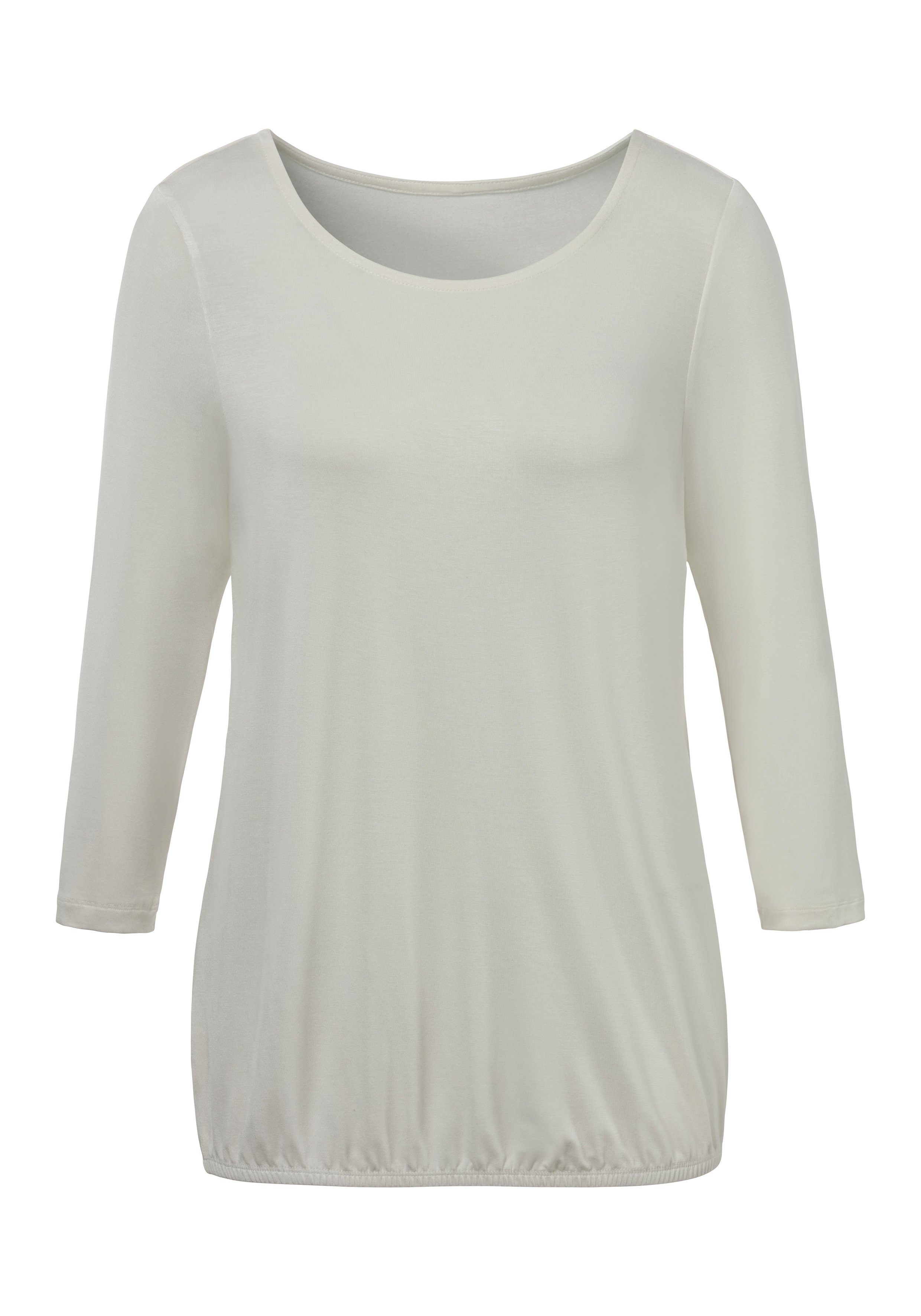 Vivance Shirt met 3/4-mouwen met elastische zoomrand (Set van 2)