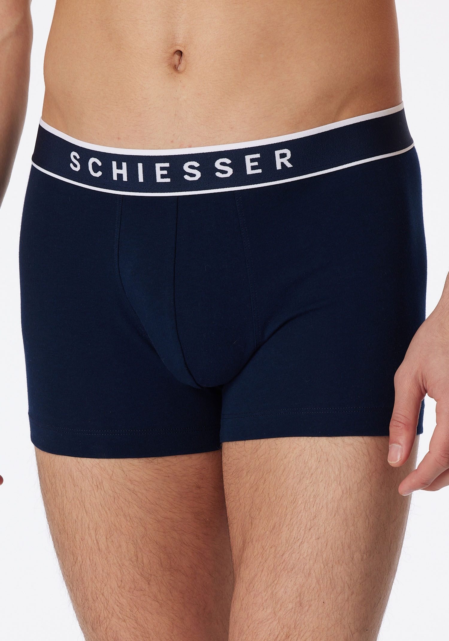 Schiesser Boxershort 95/5 met sportieve webband (3 stuks) heren maat 4 blauw