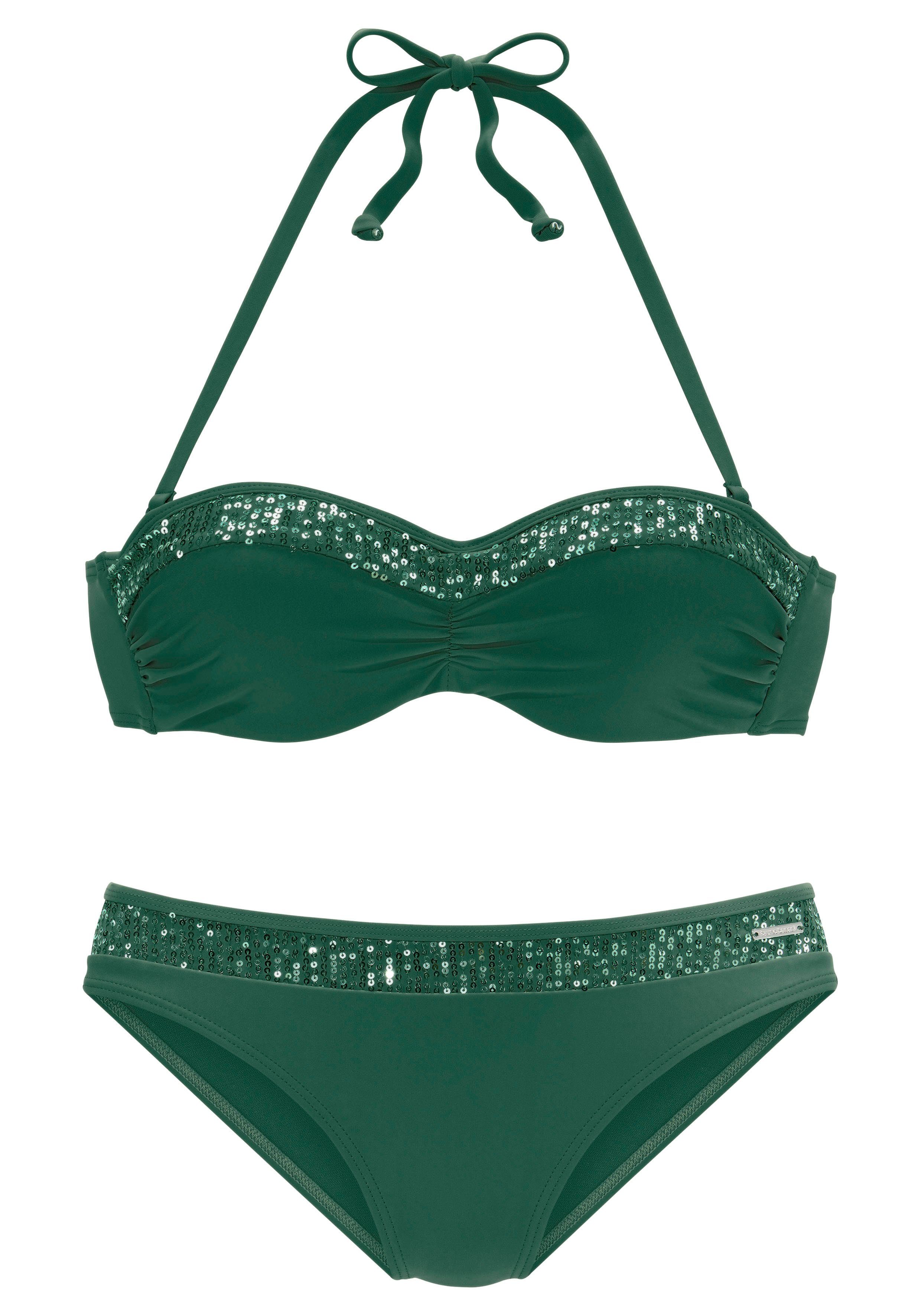 Bruno Banani Beugelbikini in bandeaumodel met pailletten