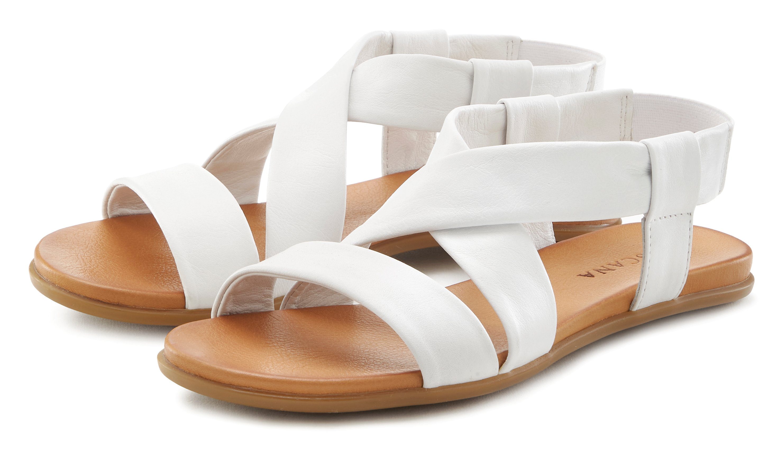 Lascana Sandalen van leer met verfijnde bandjes, sandaal, zomerschoen