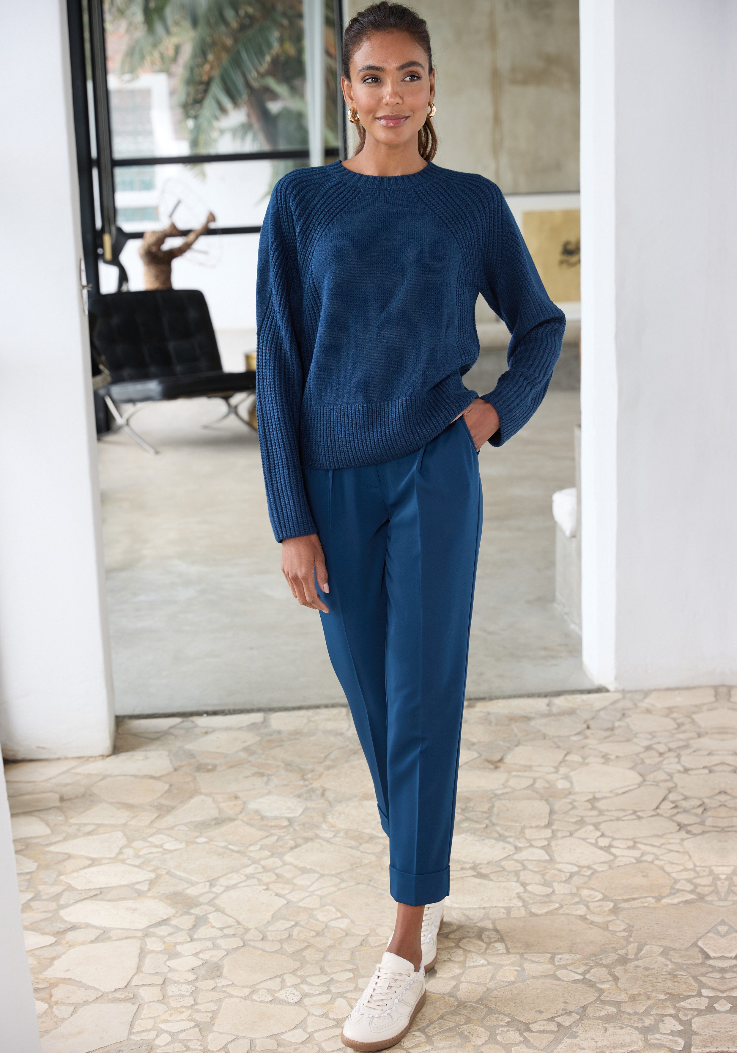 Lascana 7/8 broek met persvouwen, smalle pijp