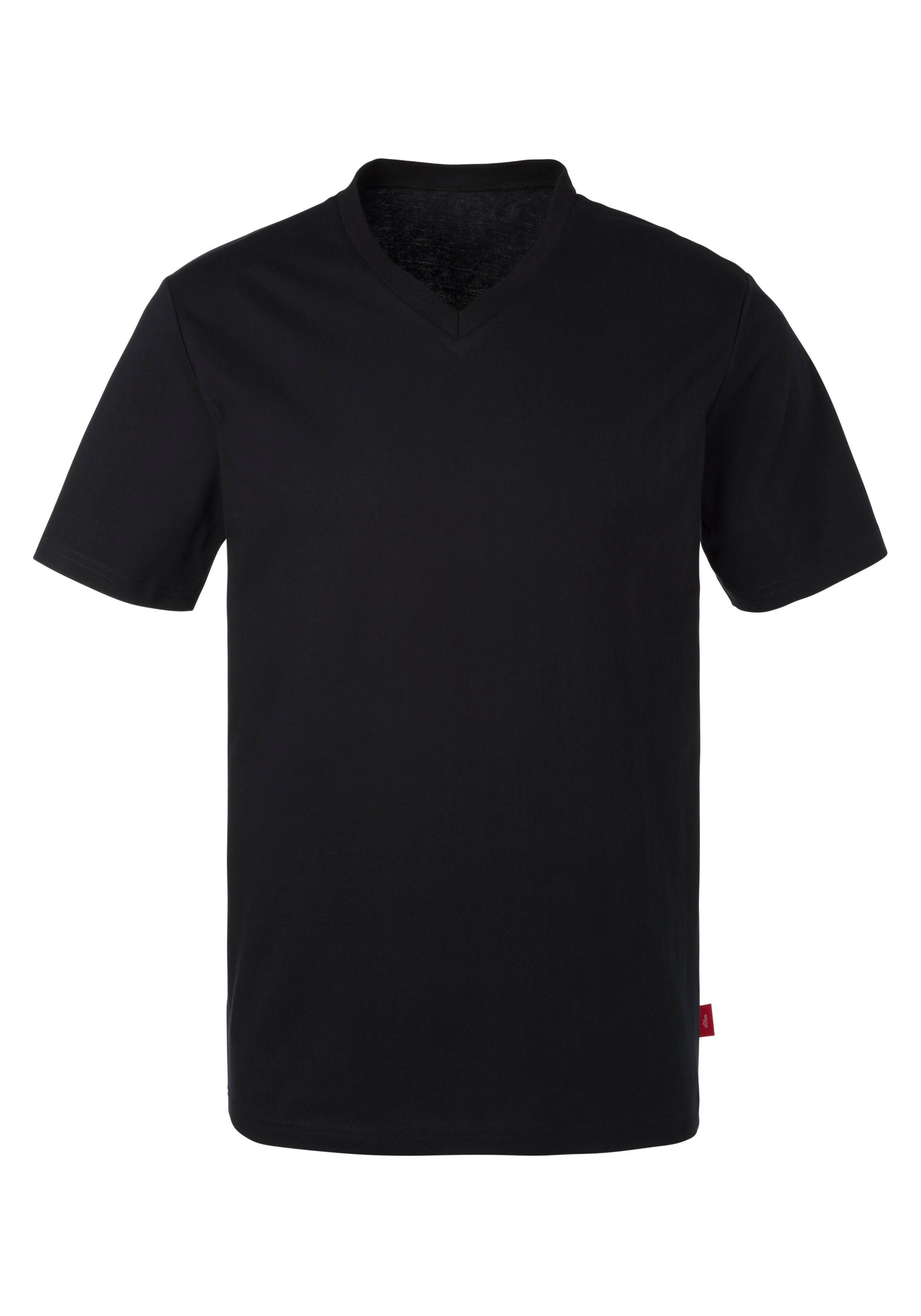s.Oliver RED LABEL Beachwear T-shirt in uni (Set van 3)