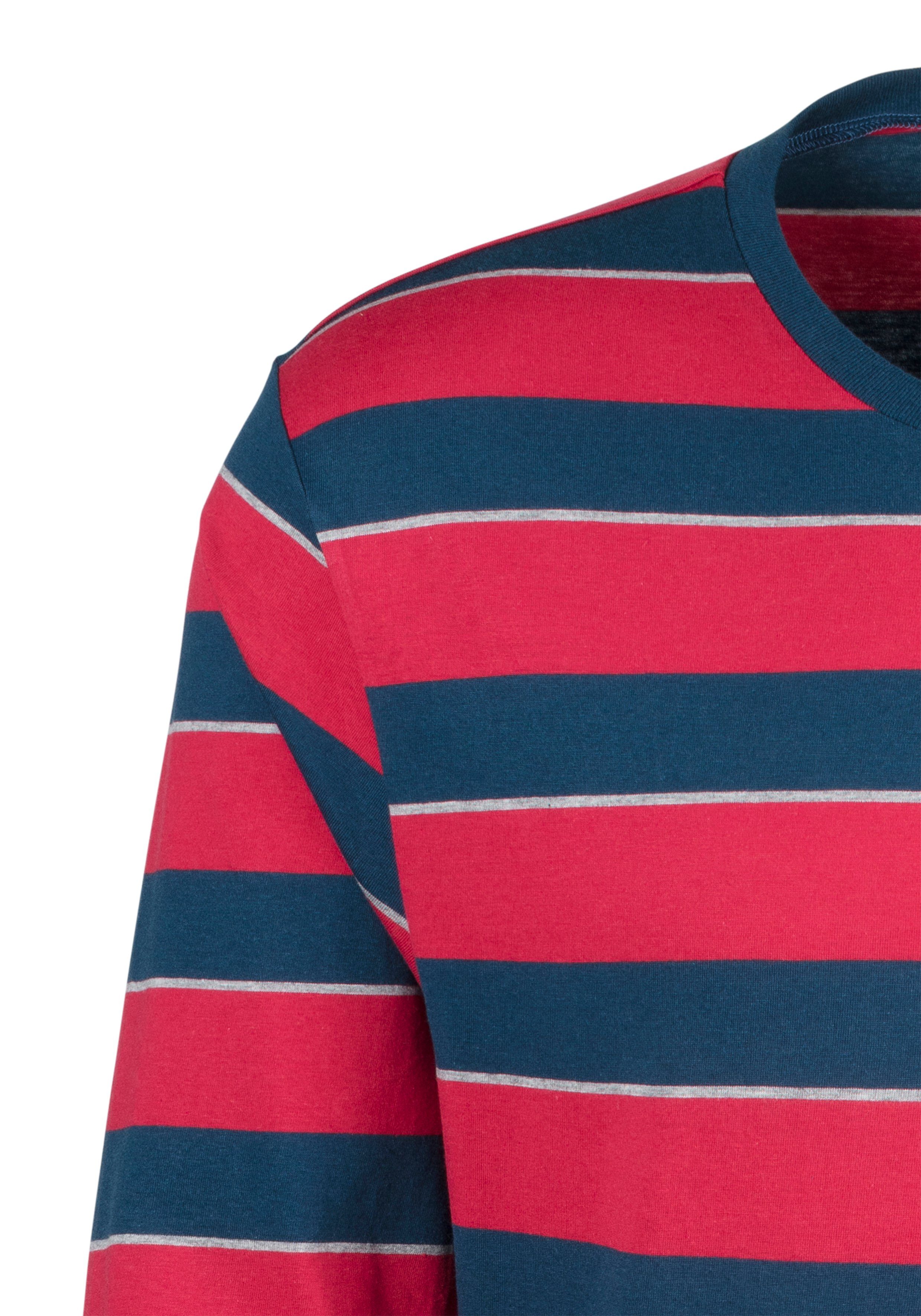 H.I.S Pyjama Pyjama met ingewikkeld gestreept bovenstuk (2-delig, 1 stuk)