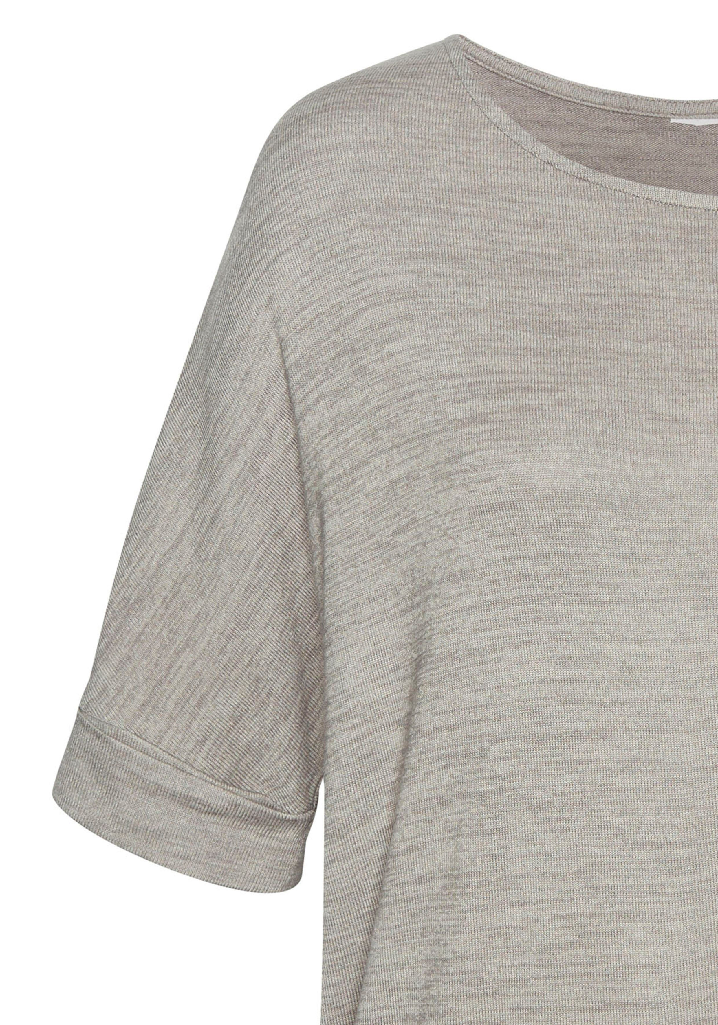 Lascana Shirt met ronde hals Met brede mouwomslag van zacht viscose-fijntricot