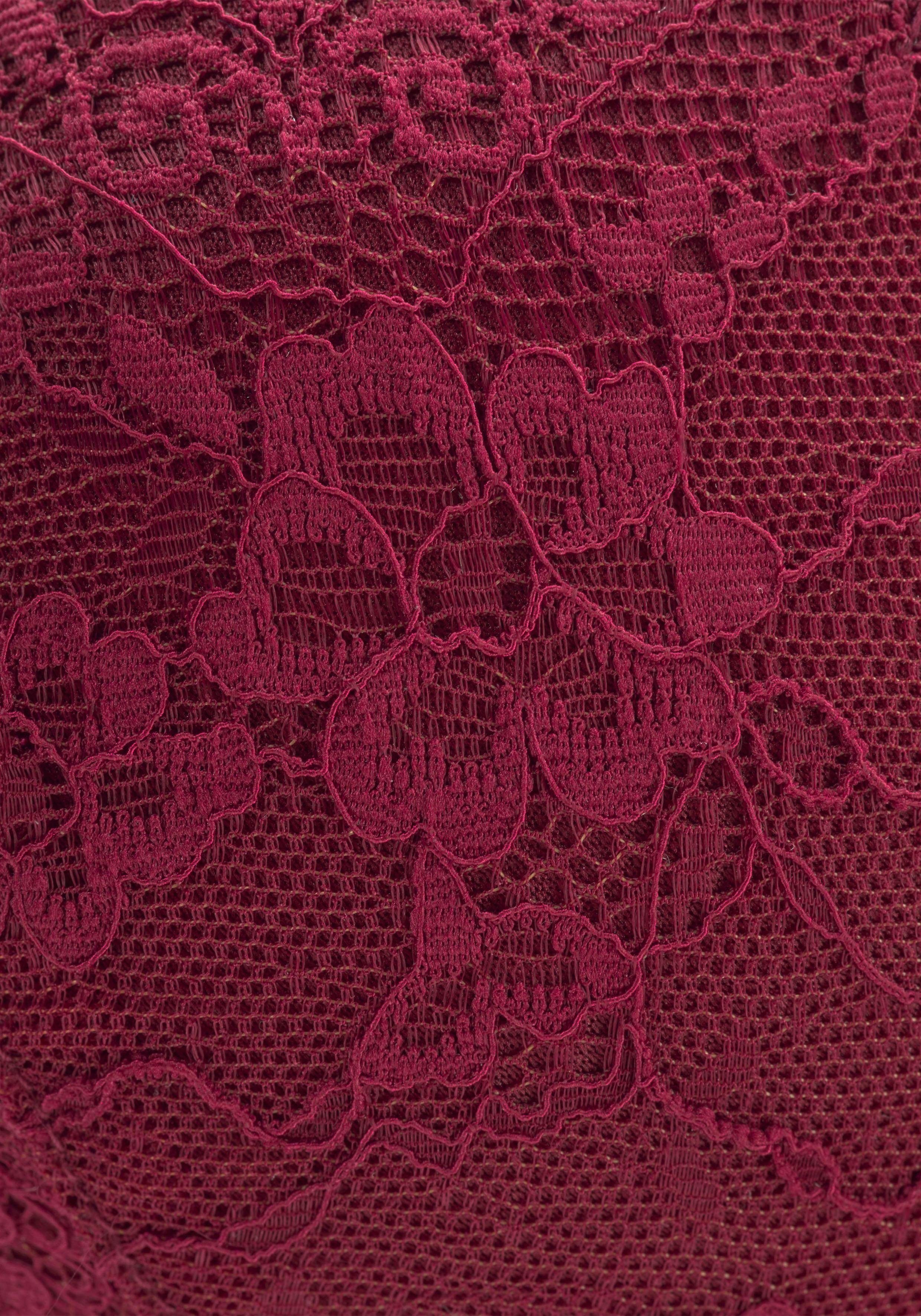 Lascana Push-up-bh MELISSA met voorsluiting & kanten achterkant van borduursel, ondergoed