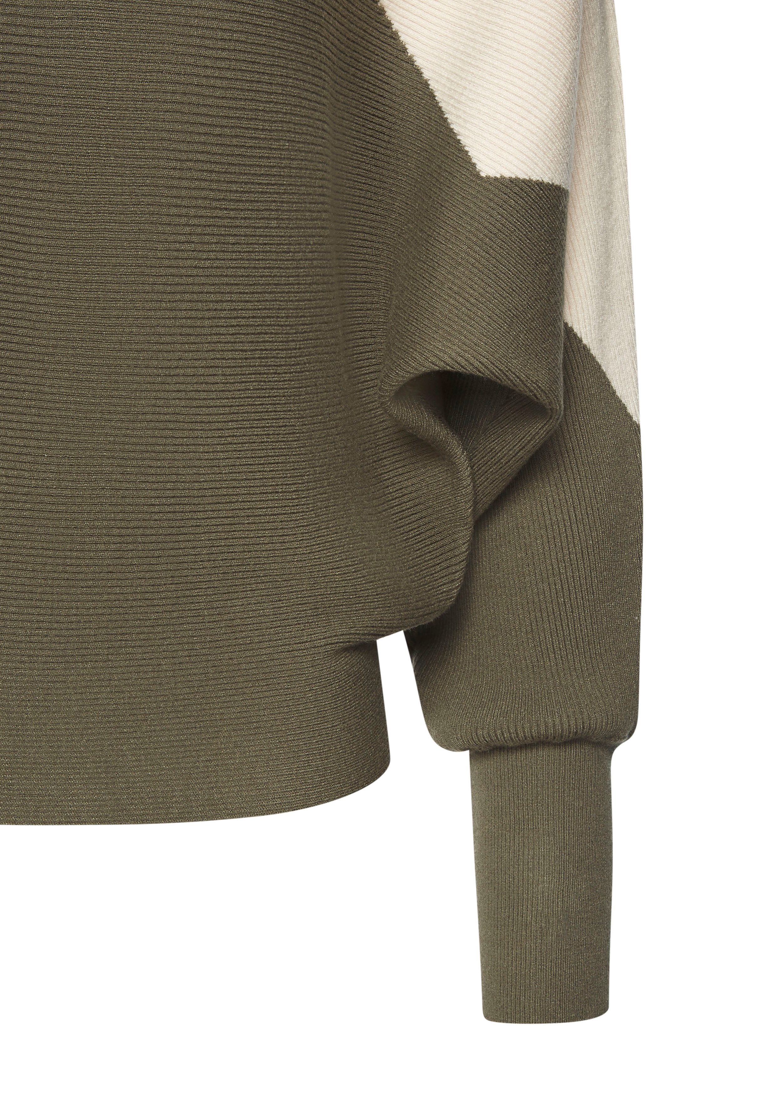 Lascana Gebreide trui met colorblock-look en lichte vleermuismouwen