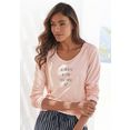 vivance dreams pyjama top met statementprint roze