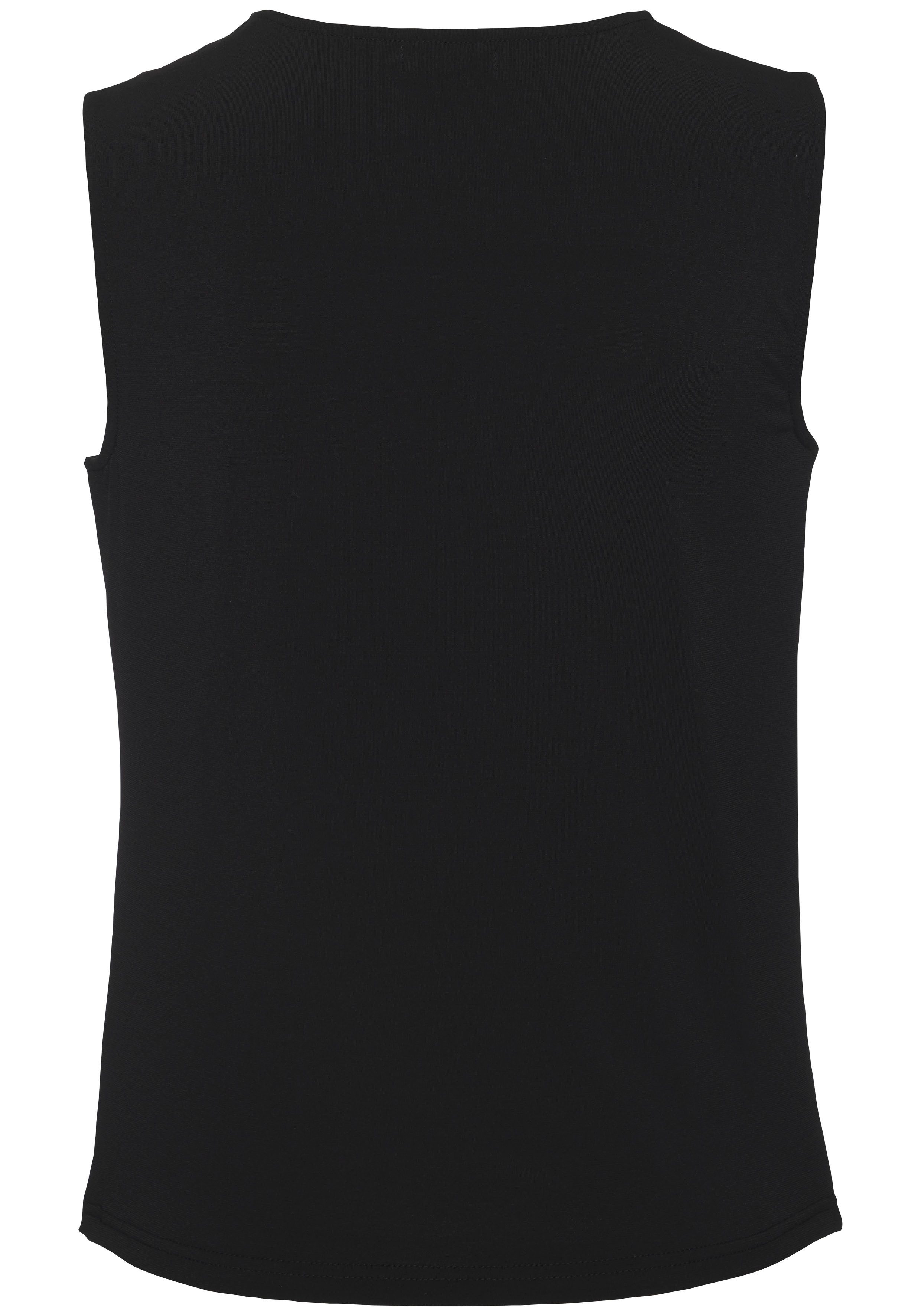 Lascana Tanktop van gladde jerseykwaliteit met cut-out, elegant zomertop, kreukvrij