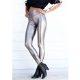 lascana legging met glanzende coating zilver