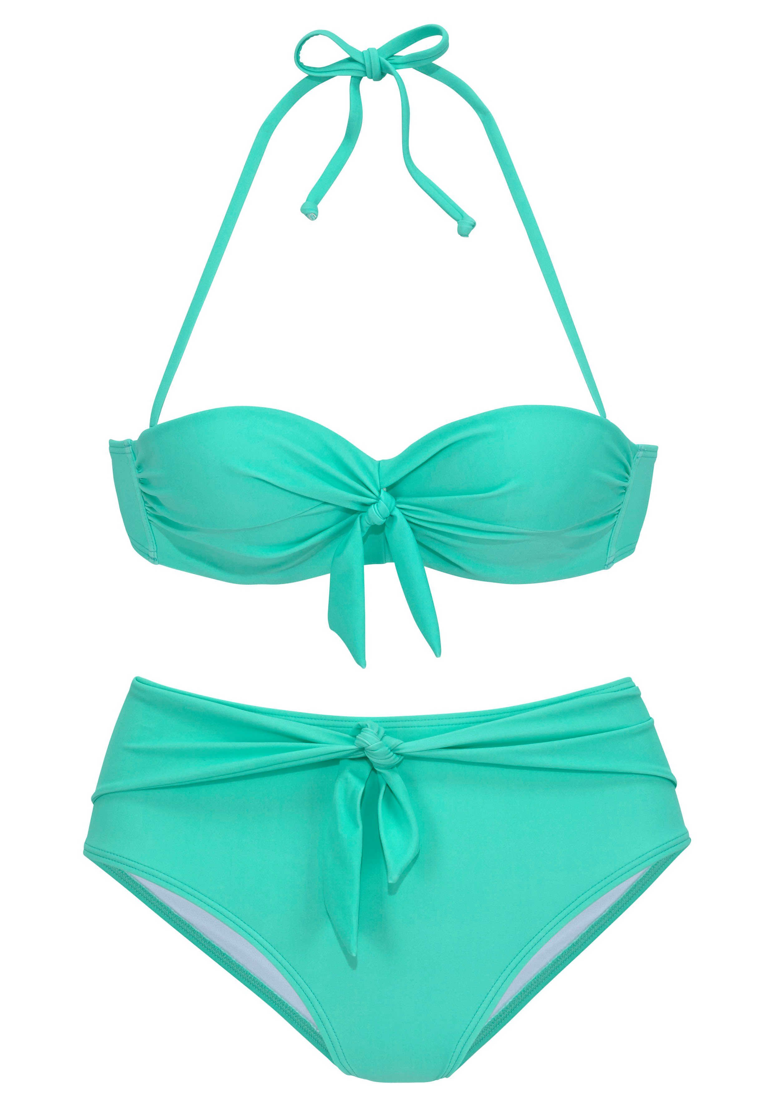 Buffalo Beugelbikini in bandeaumodel met sierstrikje bandeau bikini's maat C C blauw