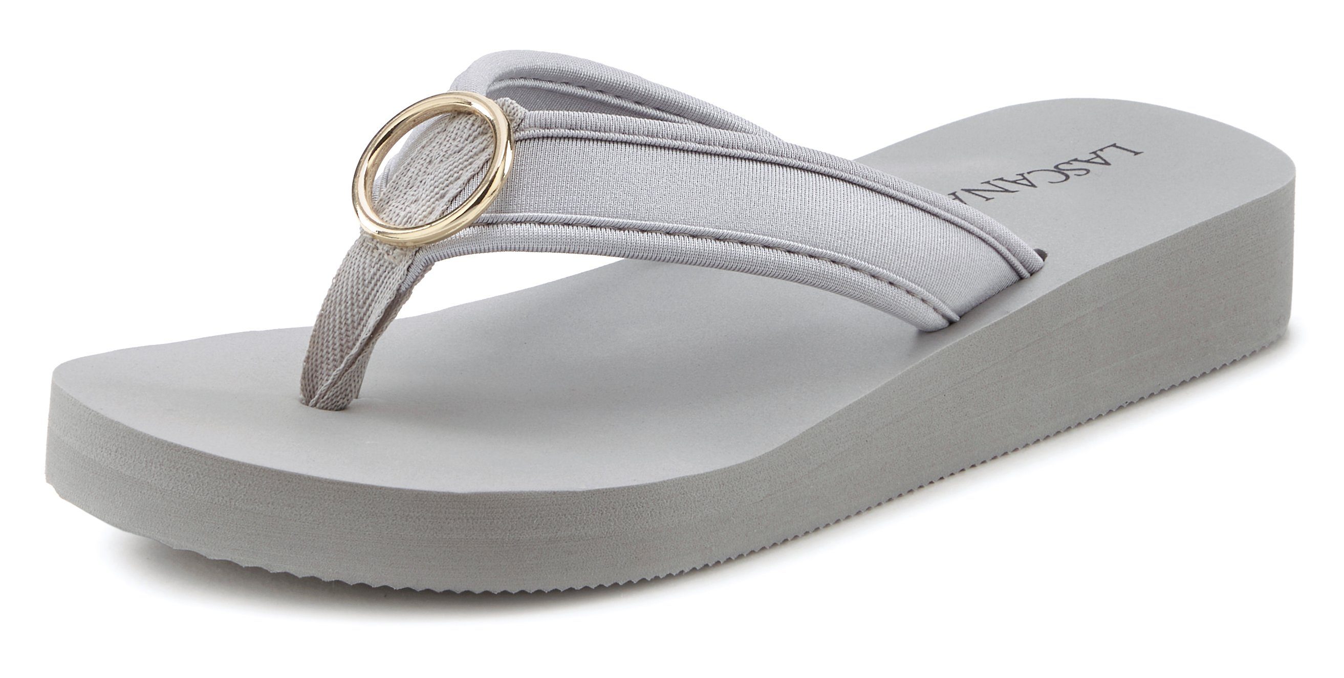 Lascana Badslippers Sandaal, pantoletten, badschoen met ringapplicatie "Italië" VEGAN