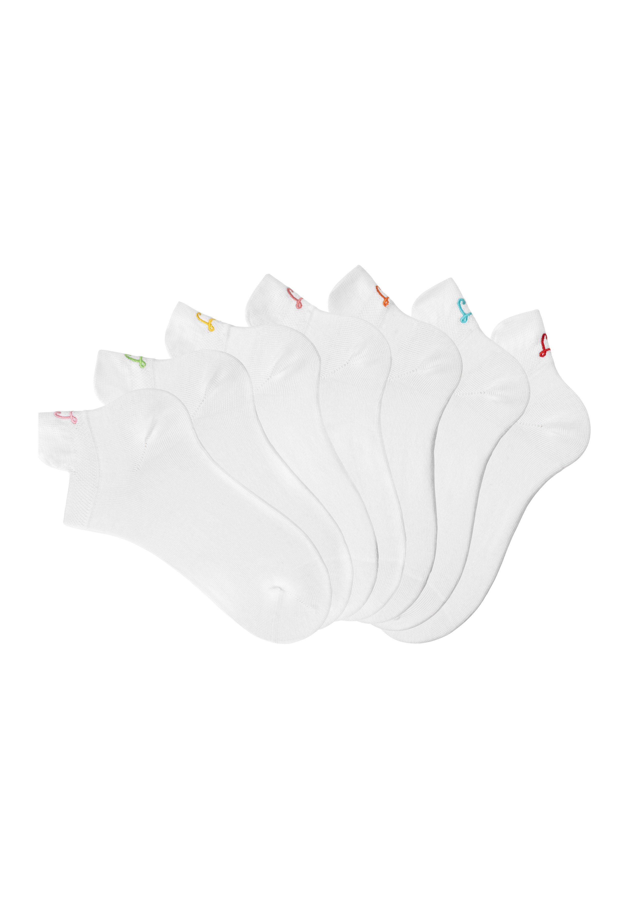 Lascana Sneakersokken met klein borduursel (box, 7 paar, Box) heren maat 35-38 wit