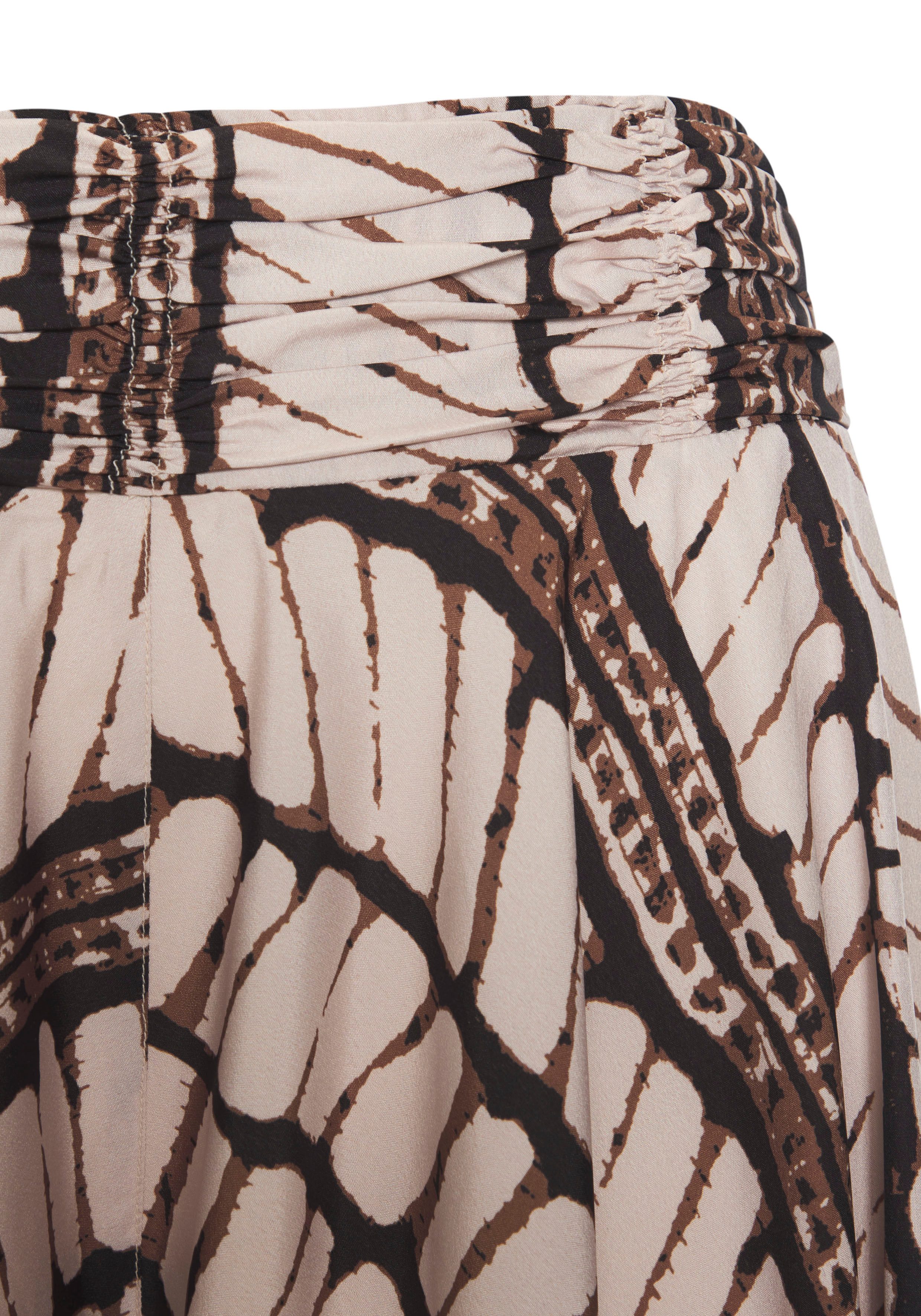 Lascana Broekrok met all-over print, culotte stijl, extra wijde pijpen