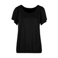 vivance t-shirt met korte volantmouwtjes (set van 2) zwart