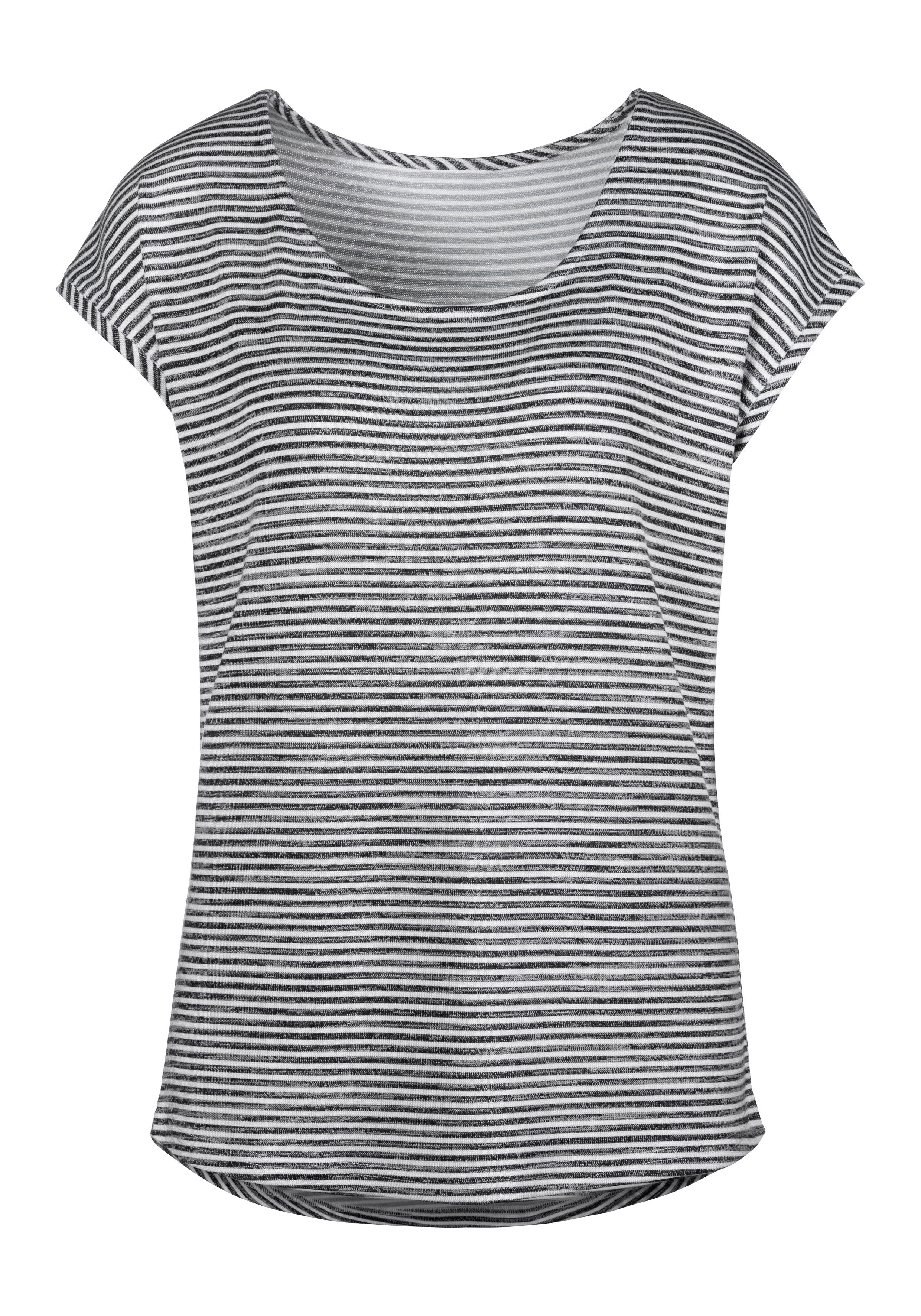 Vivance Shirt met korte mouwen Met streepdessin van zachte viscosekwaliteit