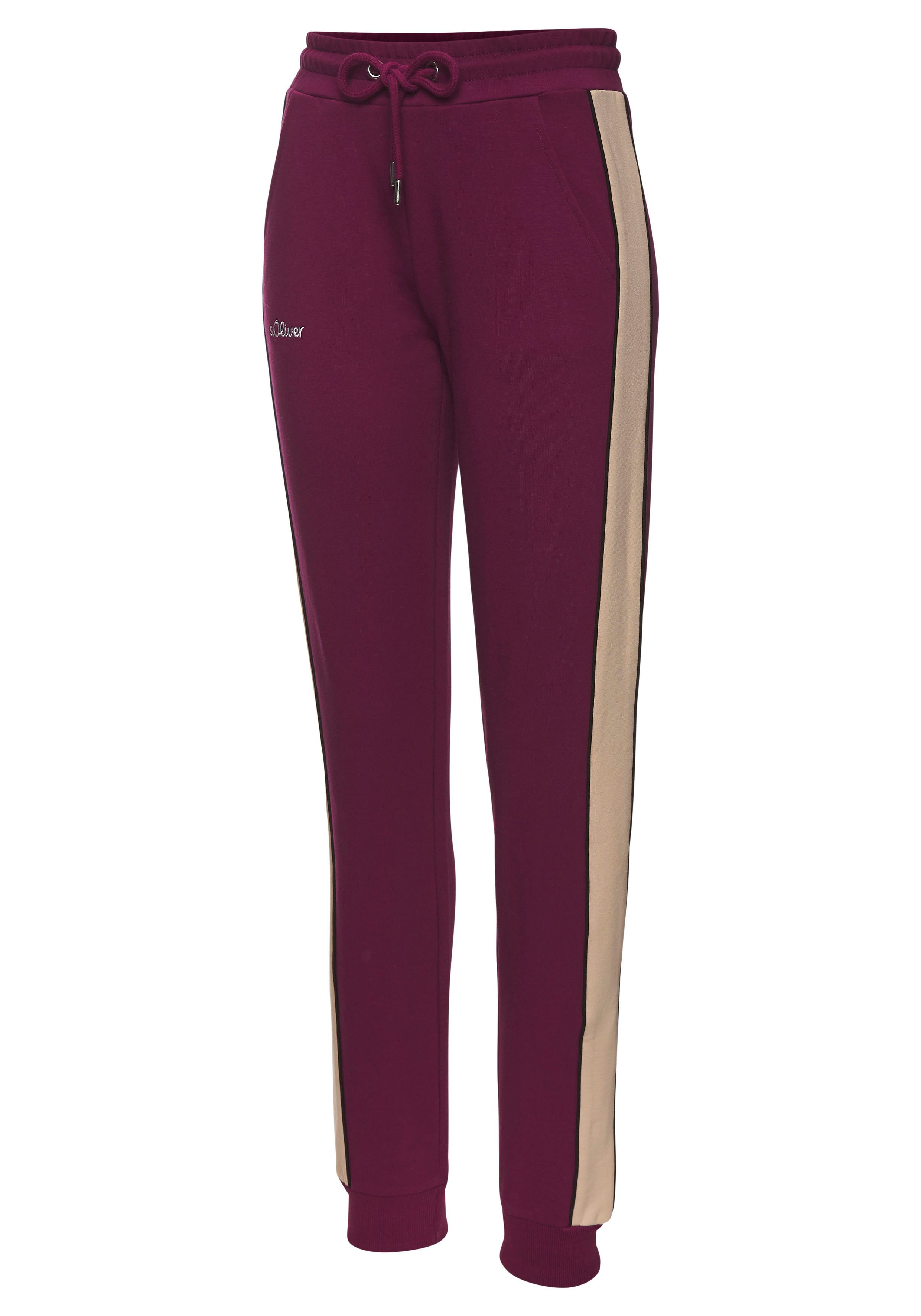 s.Oliver RED LABEL Beachwear Sweatbroek met zijstrepen en piping, loungewear (1-delig)
