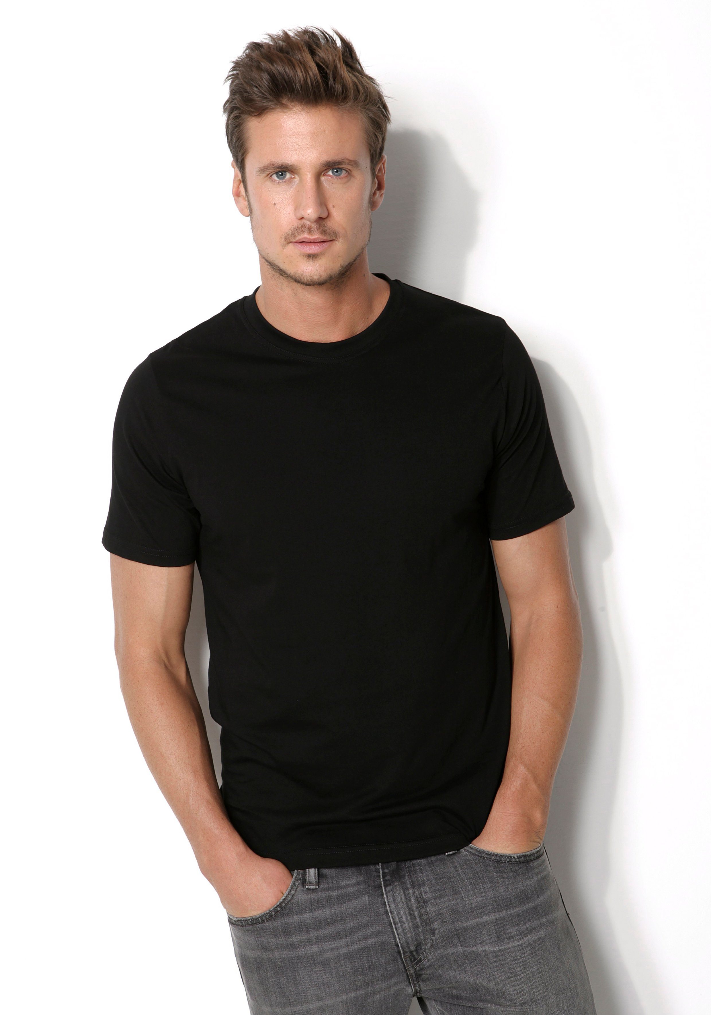 H.I.S T-shirt van katoen, perfect als ondershirt (set, 3-delig)